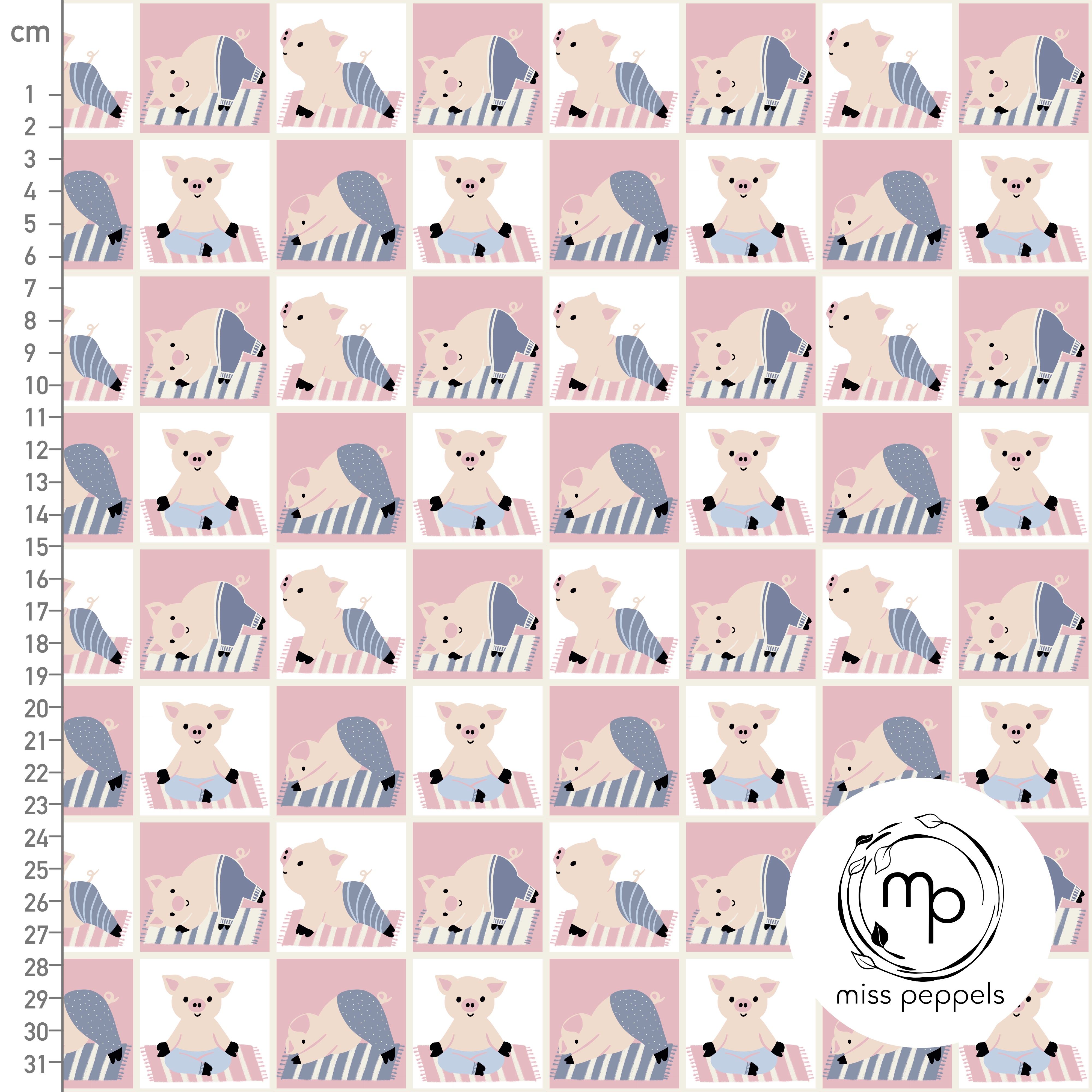 Bio Stoff  - Yoga Day Rosa- misspeppels, Rosa Sport, Tiere