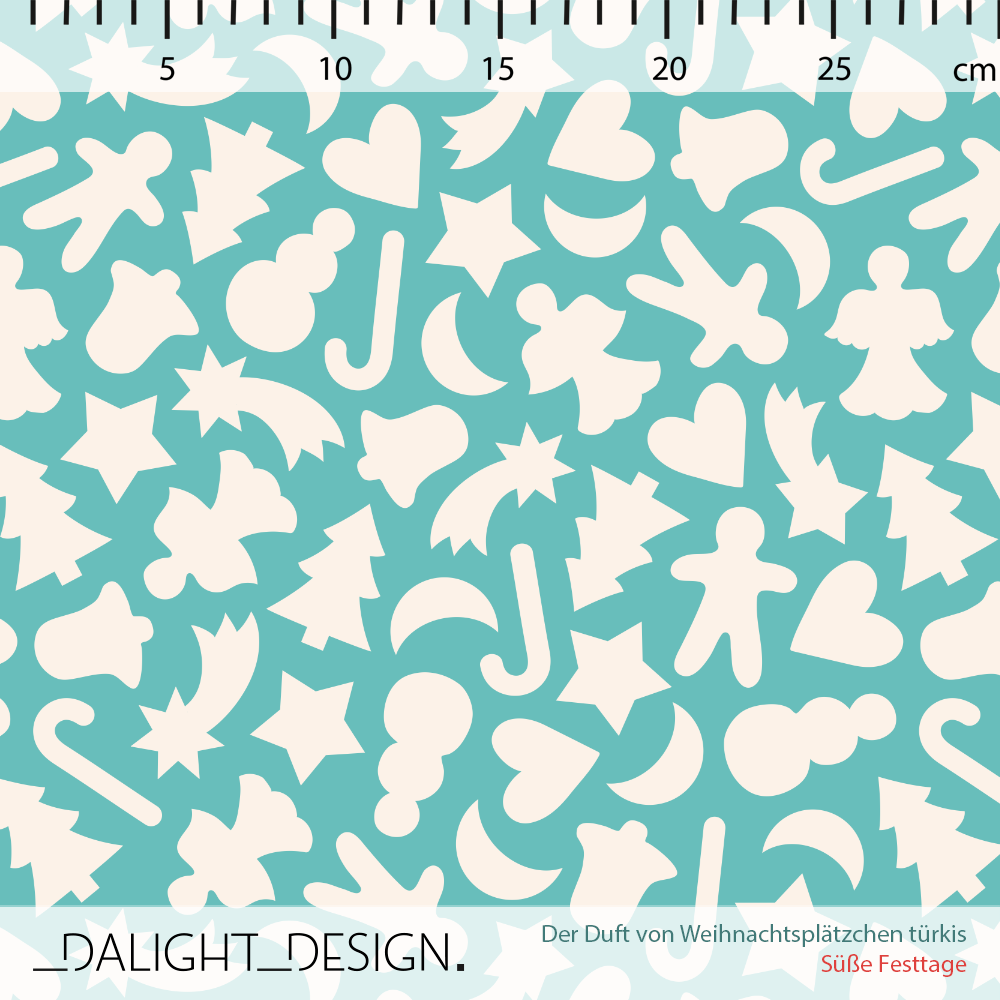 Bio Stoff - Der Duft Von Weihnachtsplätzchen türkis