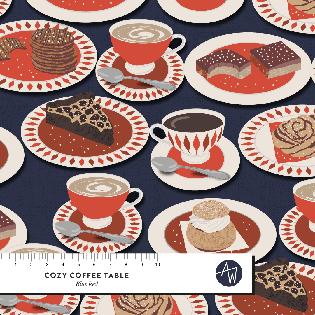 Organic Fabric - Cozy Coffee Table blue