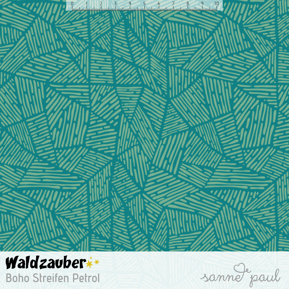 Bio Webware Stoff - Waldzauber Boho Streifen Petrol - SannePaul, petrol, Geometrische Muster, 100% Bio-Baumwolle Bio Webware Stoff - Waldzauber Boho Streifen Petrol - SannePaul, petrol, Geometrische Muster, 100% Bio-Baumwolle