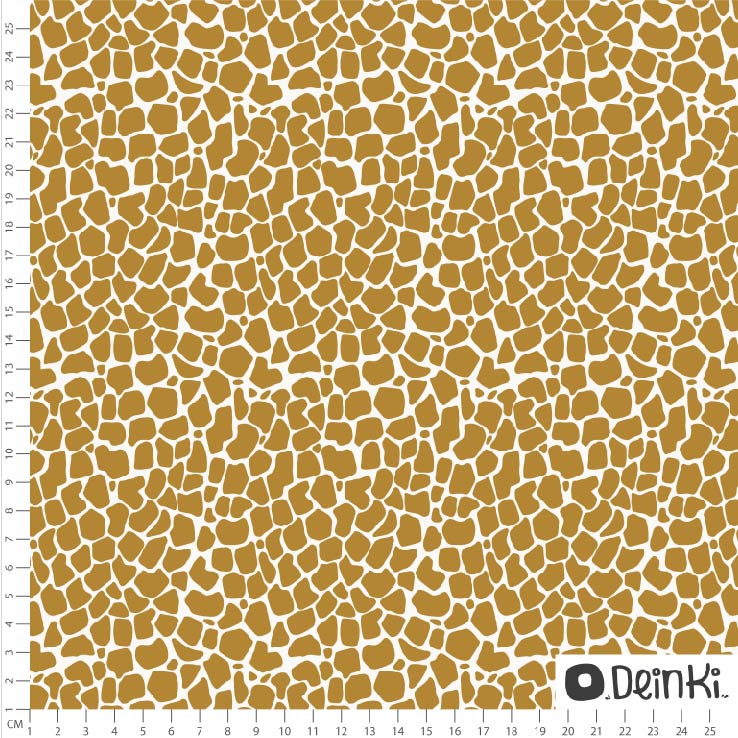 Bio Stoff  -  Giraffenflecken  - Deinki, Tierfellmuster, braun