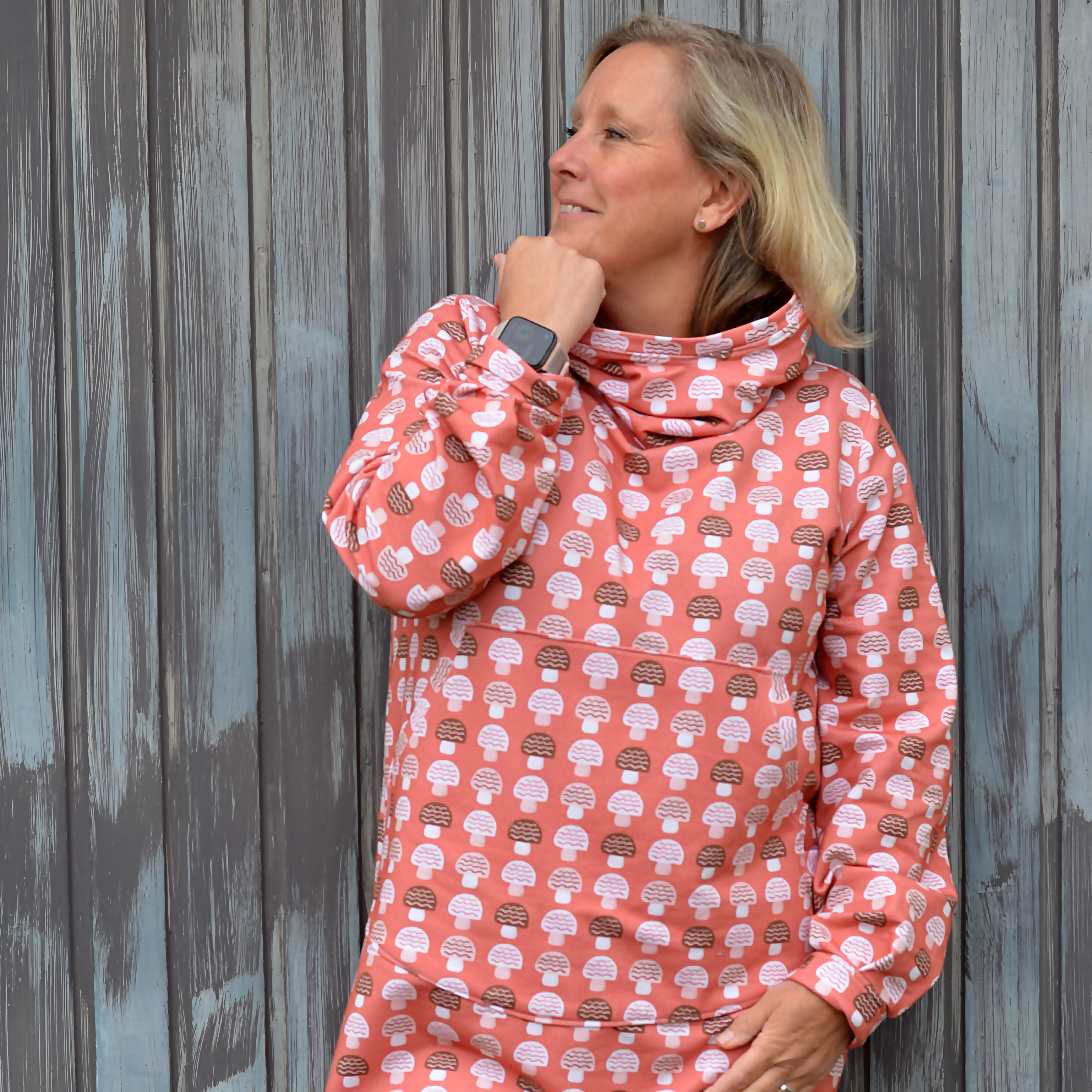 Organic Fabric - Mushroom Field Mauve3 by misspeppels in purple