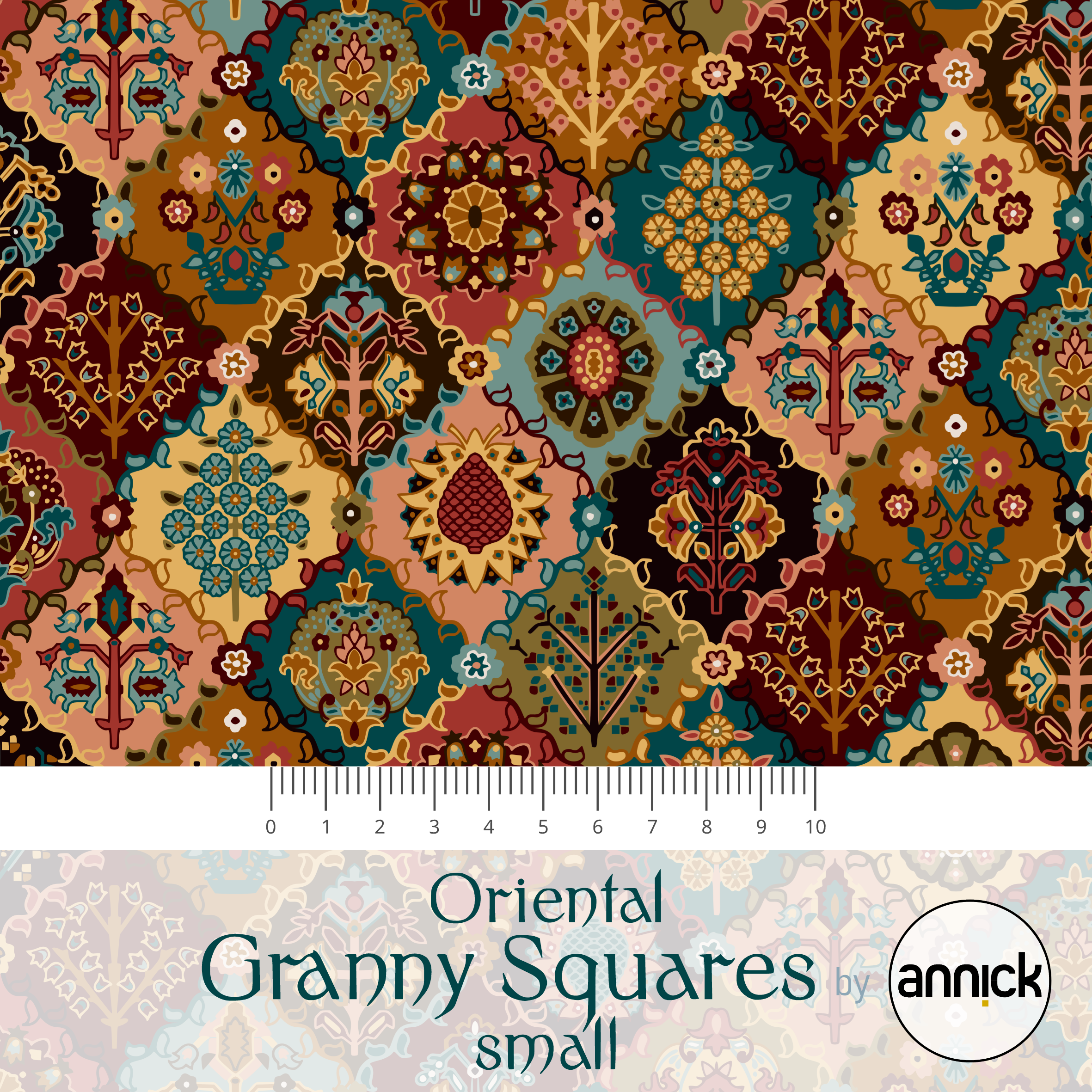 Oriental Granny Squares Small