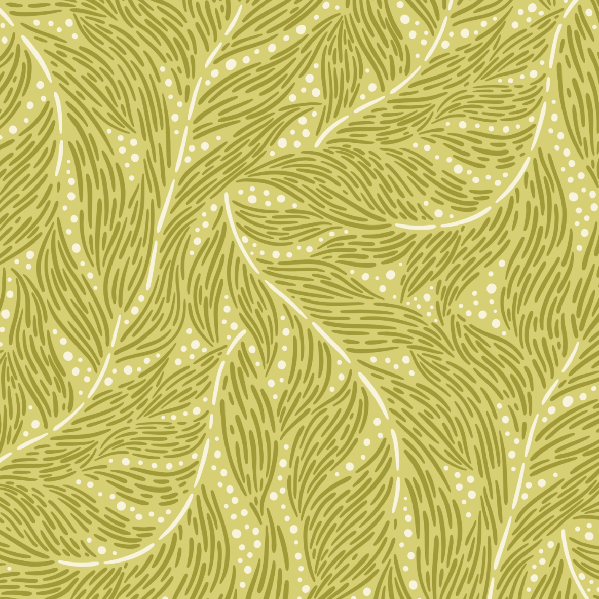 Bio Stoff - Morgenlicht Boho Blätter grün