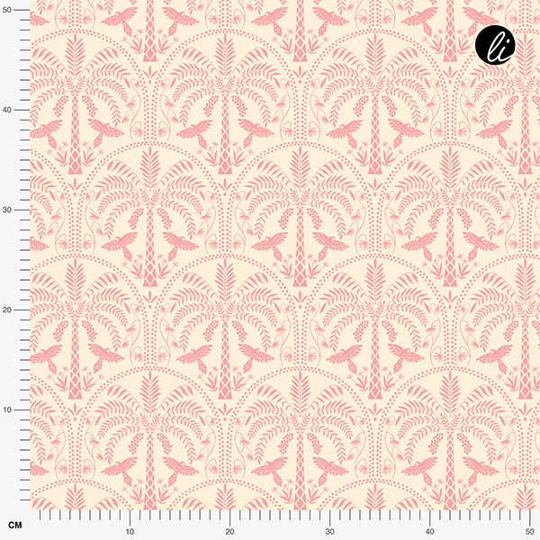 Bio Stoff  - Parrots and Palms pink