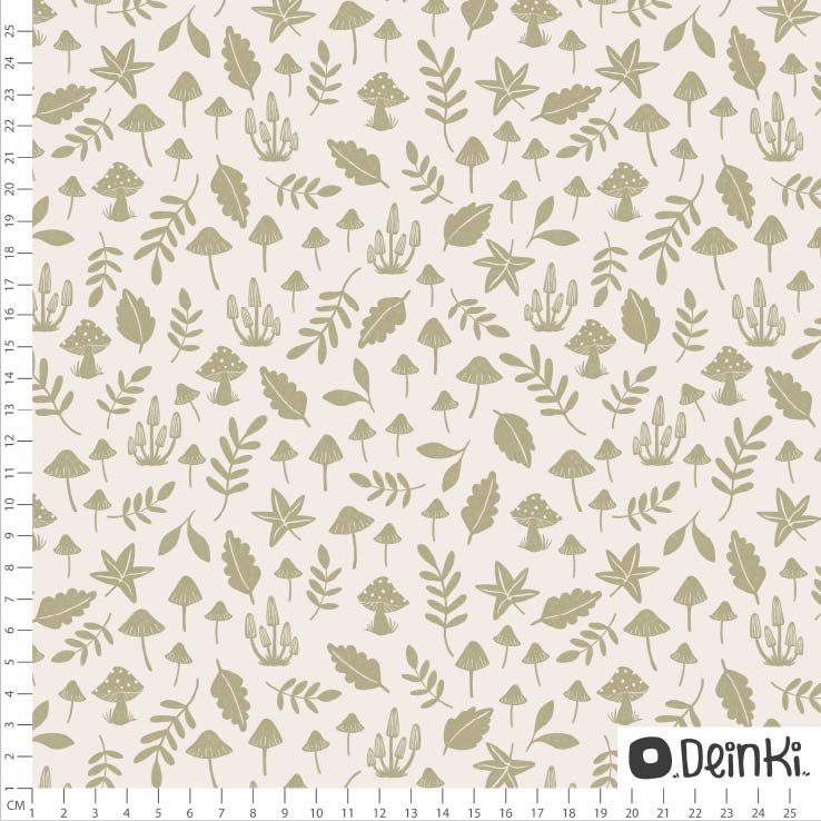 Bio Fabric - Autumn Forest Blooms by Deinki in beige