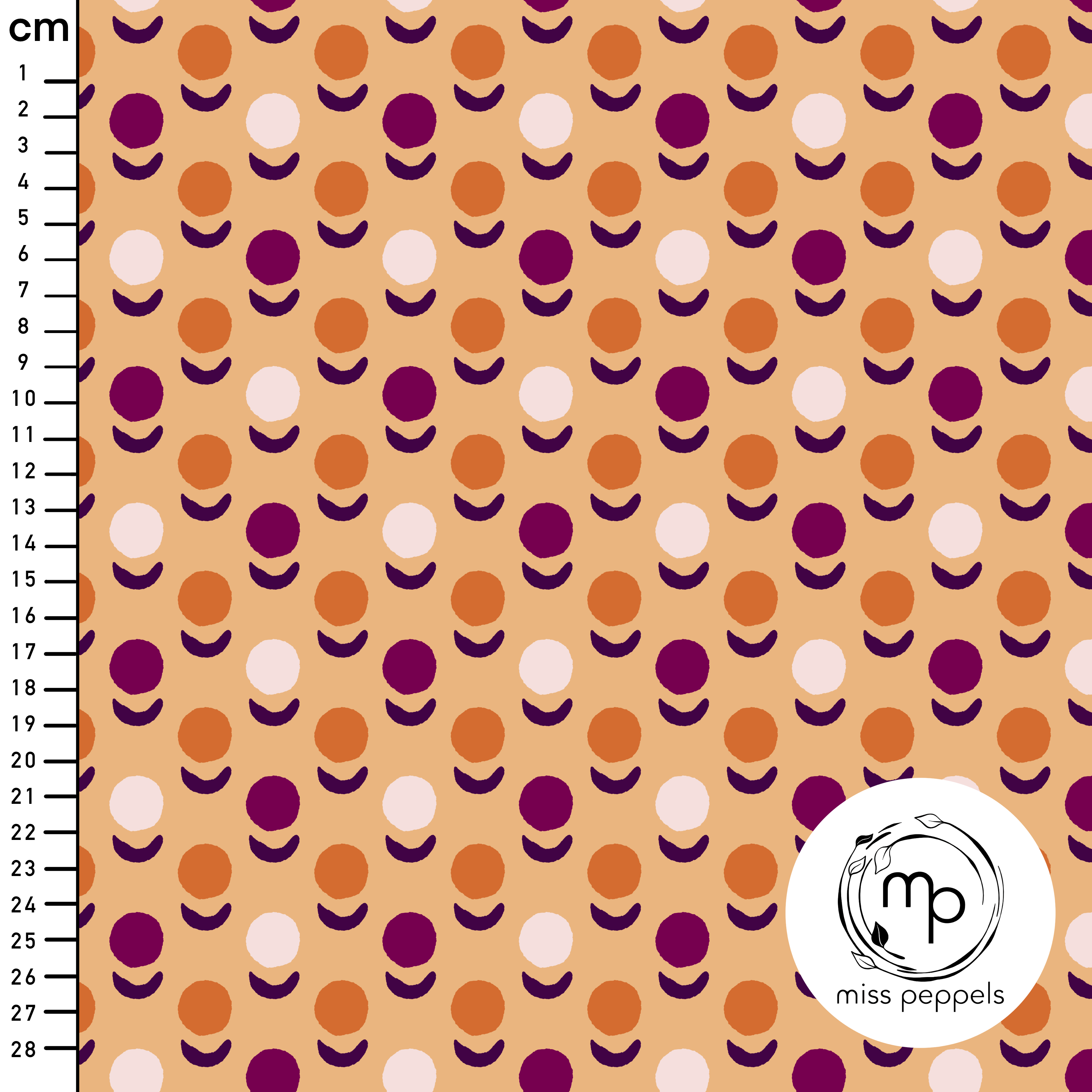 Bio Fabric - Flower Dots 6 by misspeppels in orange
