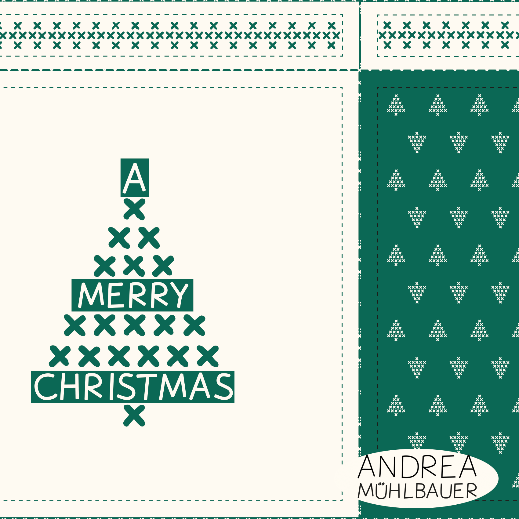 Bio Stoff - 50 cm Panel Geschenktasche von Andrea Muehlbauer in grün