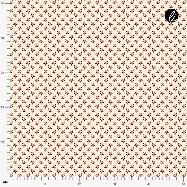 Organic fabric - Golden Desert Small Flower ecru