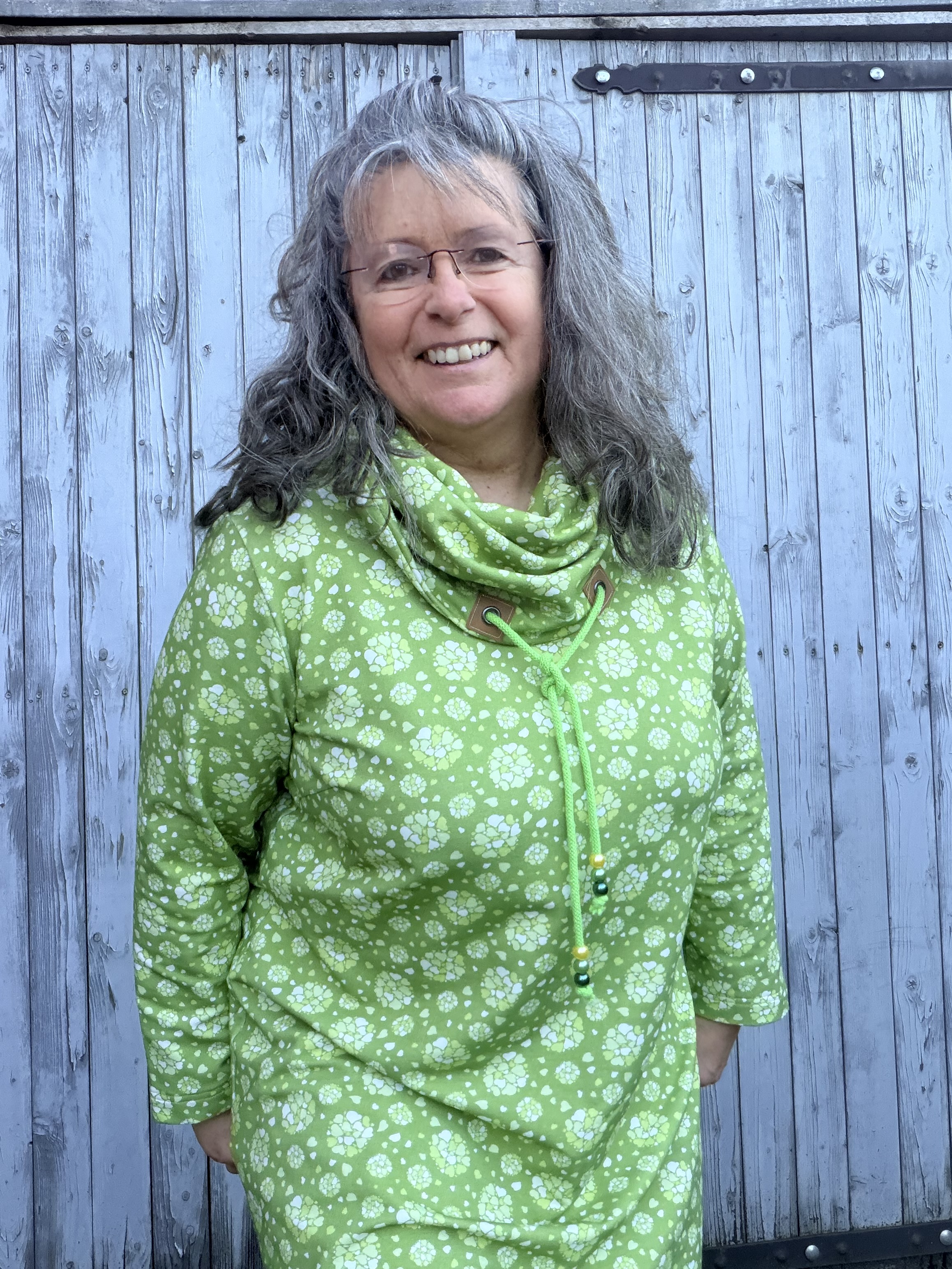 Organic Fabric - Herz Kugel green