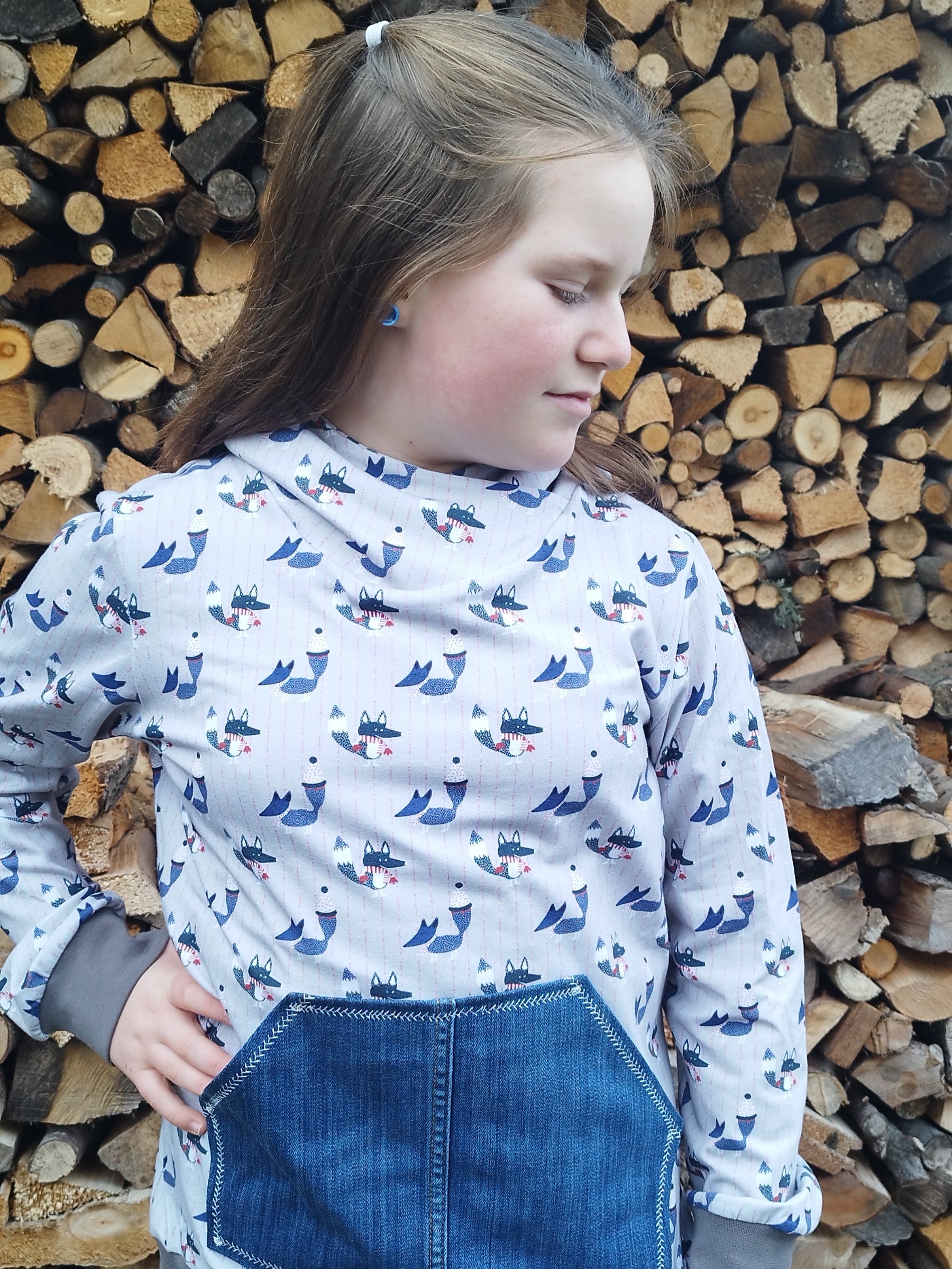 Bio Stoff - Füchse lila