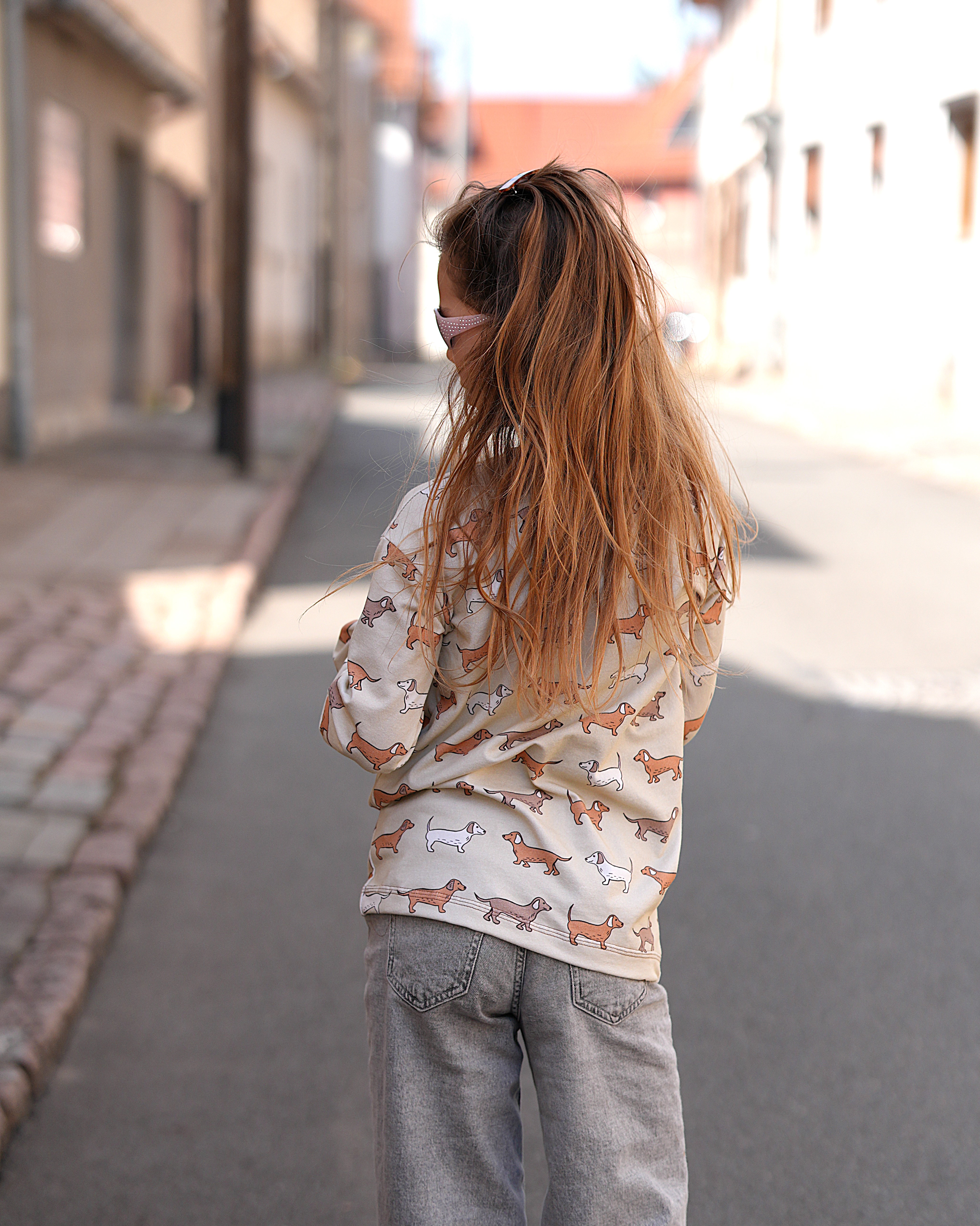 Bio Stoff  -  Modischer Dackel Babsy khaki