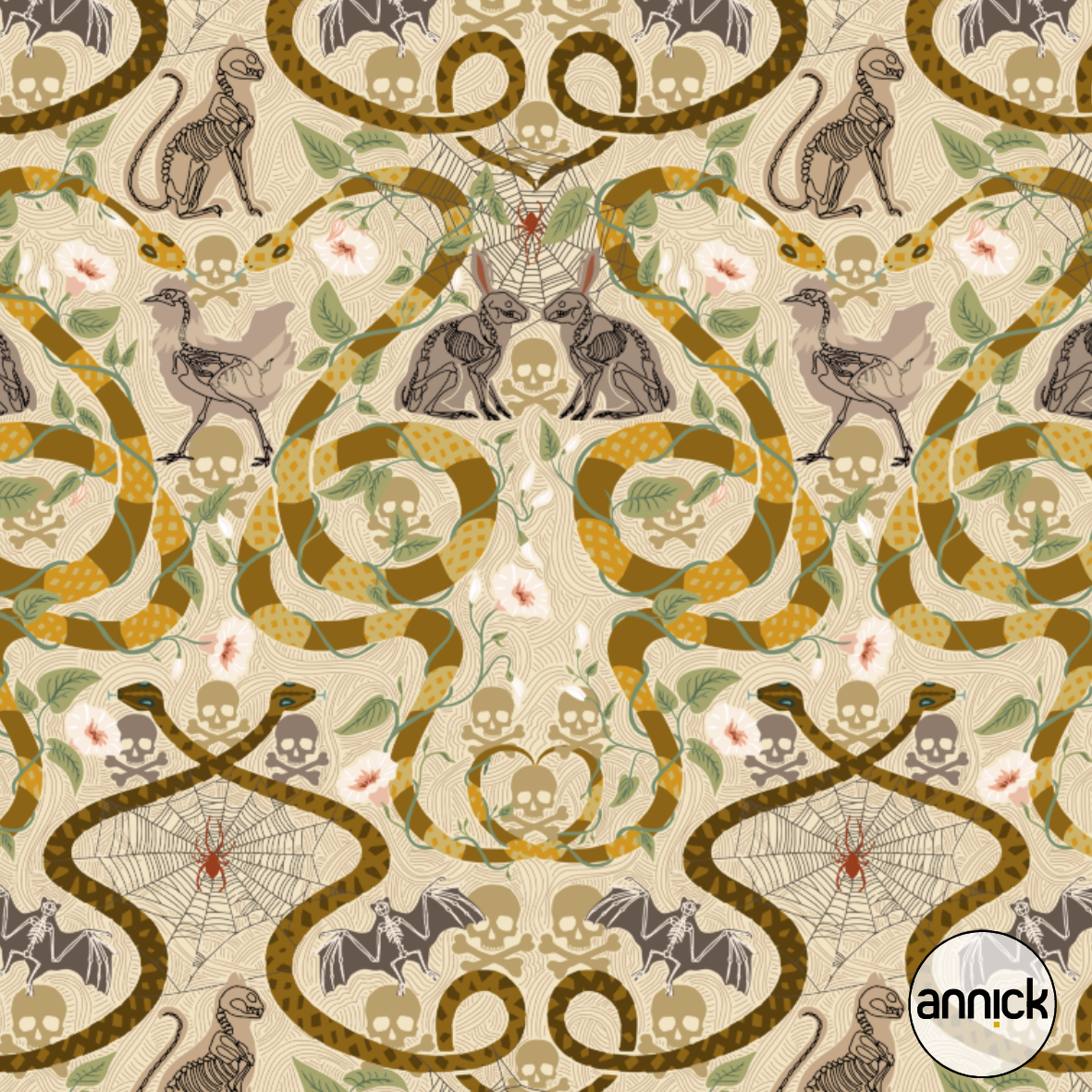 Bio Stoff - Gothic Cottage Warm Earthy von Annick in braun Bio Stoff - Gothic Cottage Warm Earthy von Annick in braun