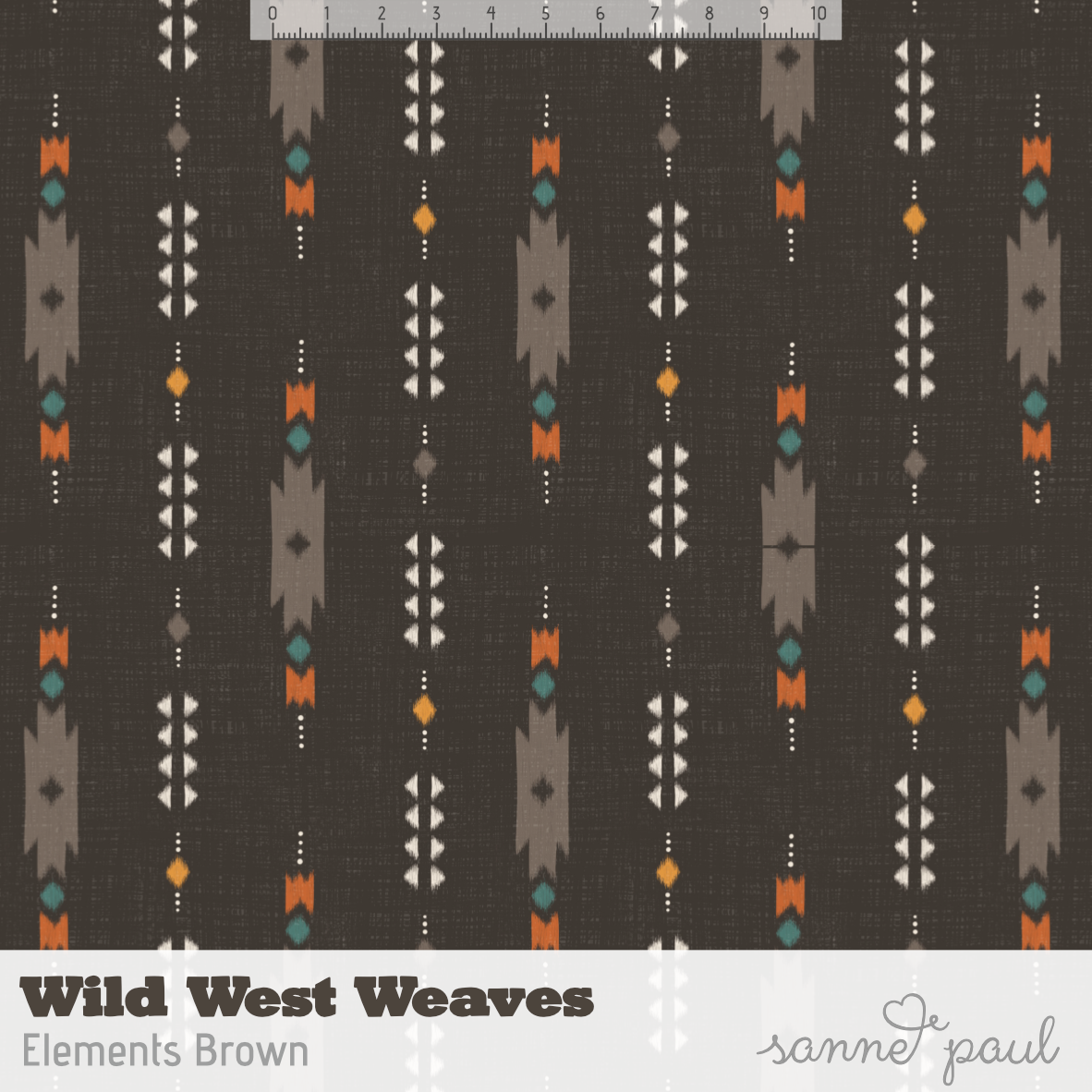 Bio Stoff - Wild West Weaves Elements Brown by Sanne Paul in brown