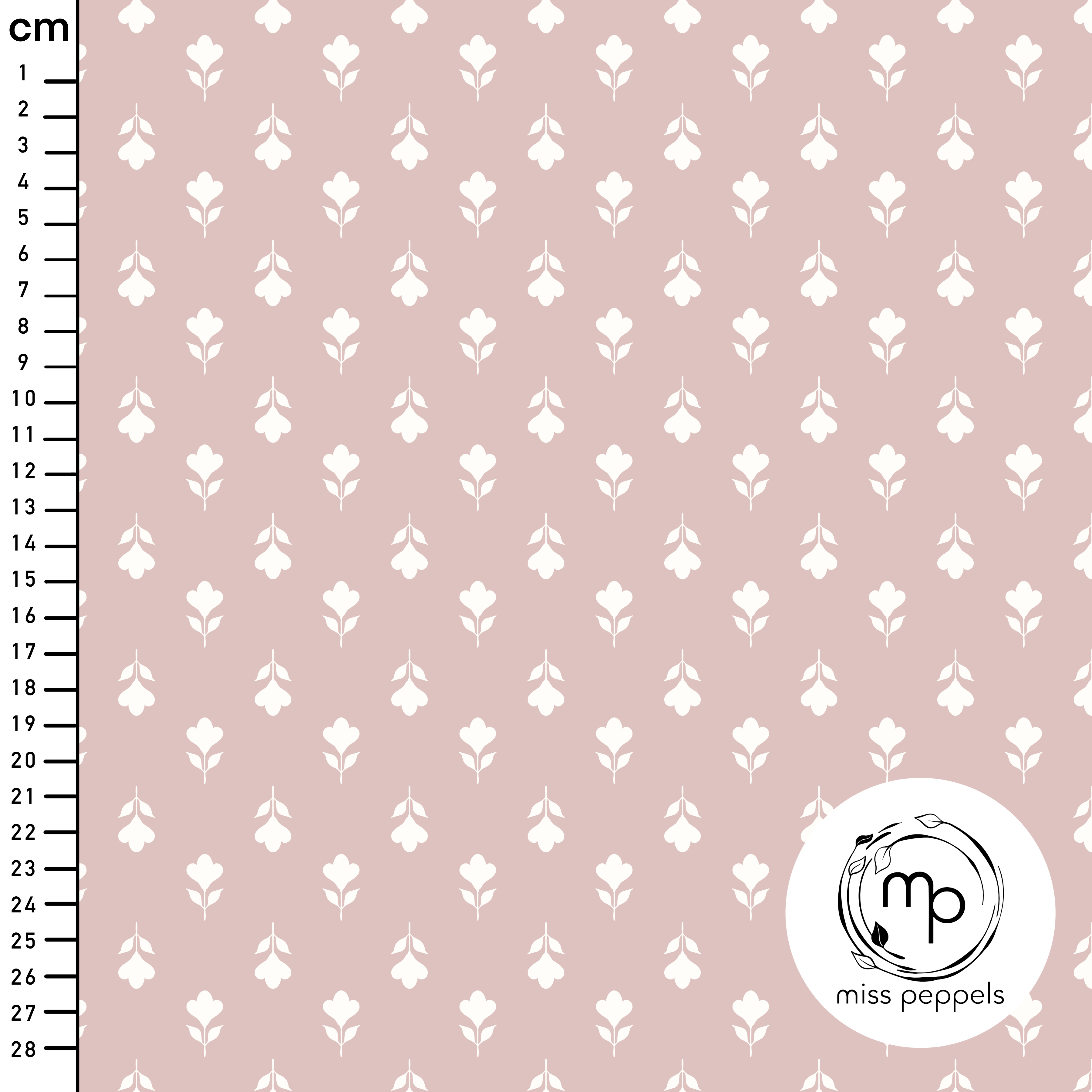 Bio Stoff  - Blumen Tanz mini, rosa