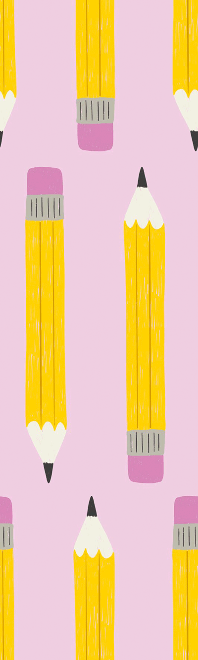 Bio Fabric - Pencils Pink by Deinki in pink Bio Fabric - Pencils Pink by Deinki in pink