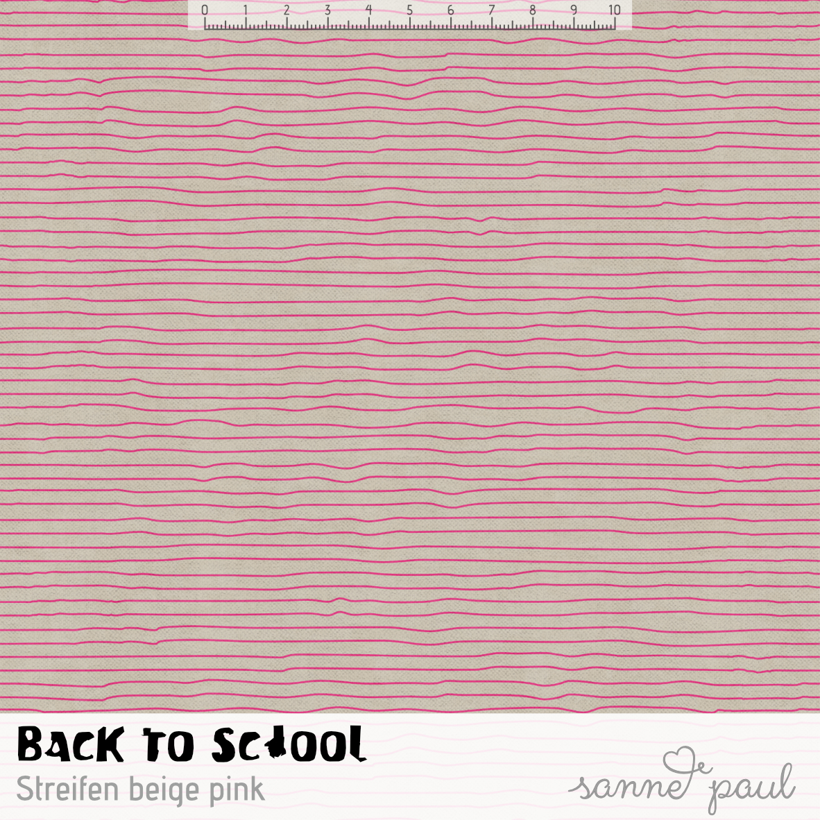 Bio Summersweat Stoff  - Back to School Streifen Beige Pink - SannePaul, braun, Streifen Breite 150 cm
