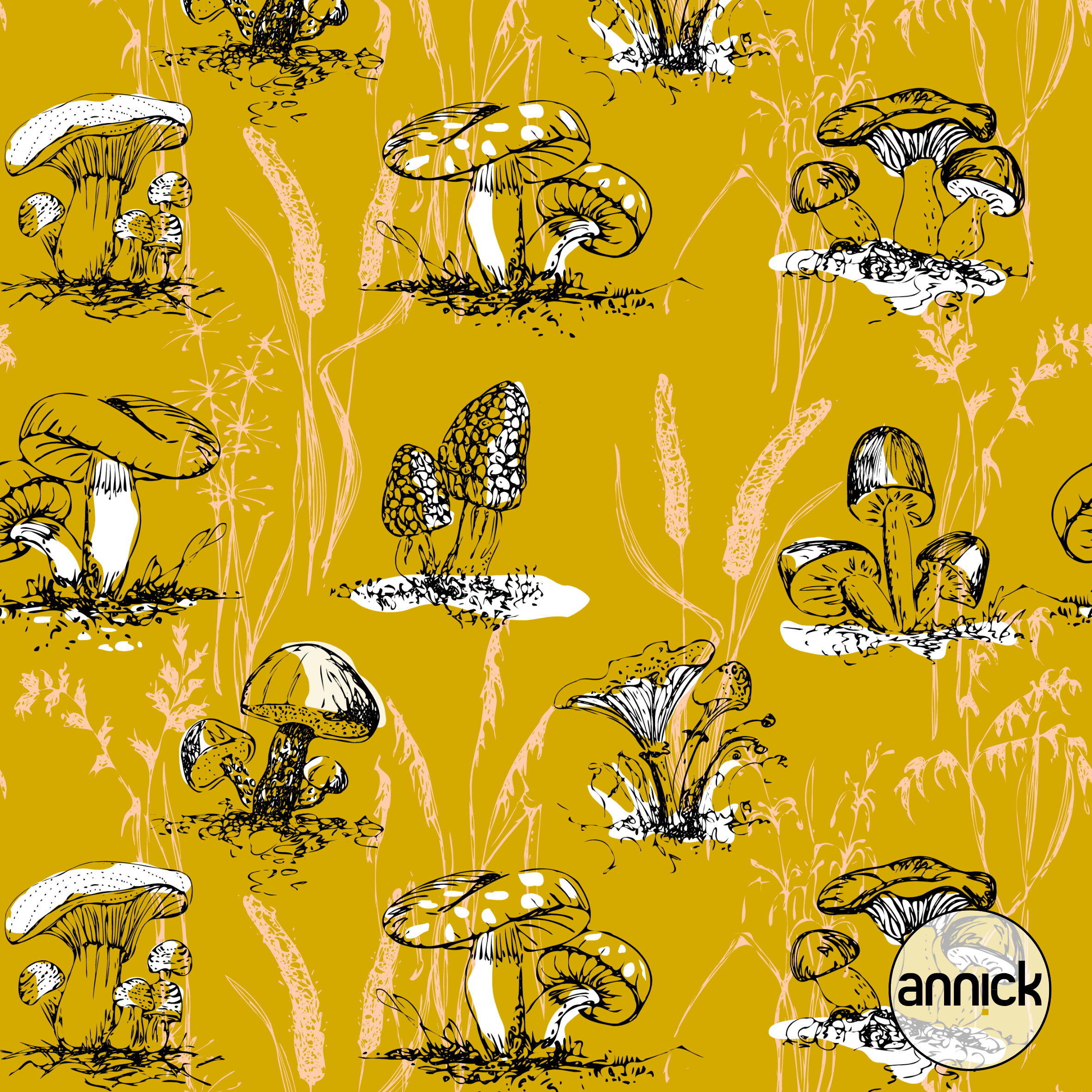 Mushrooms and Grasses Mushrooms and Grasses