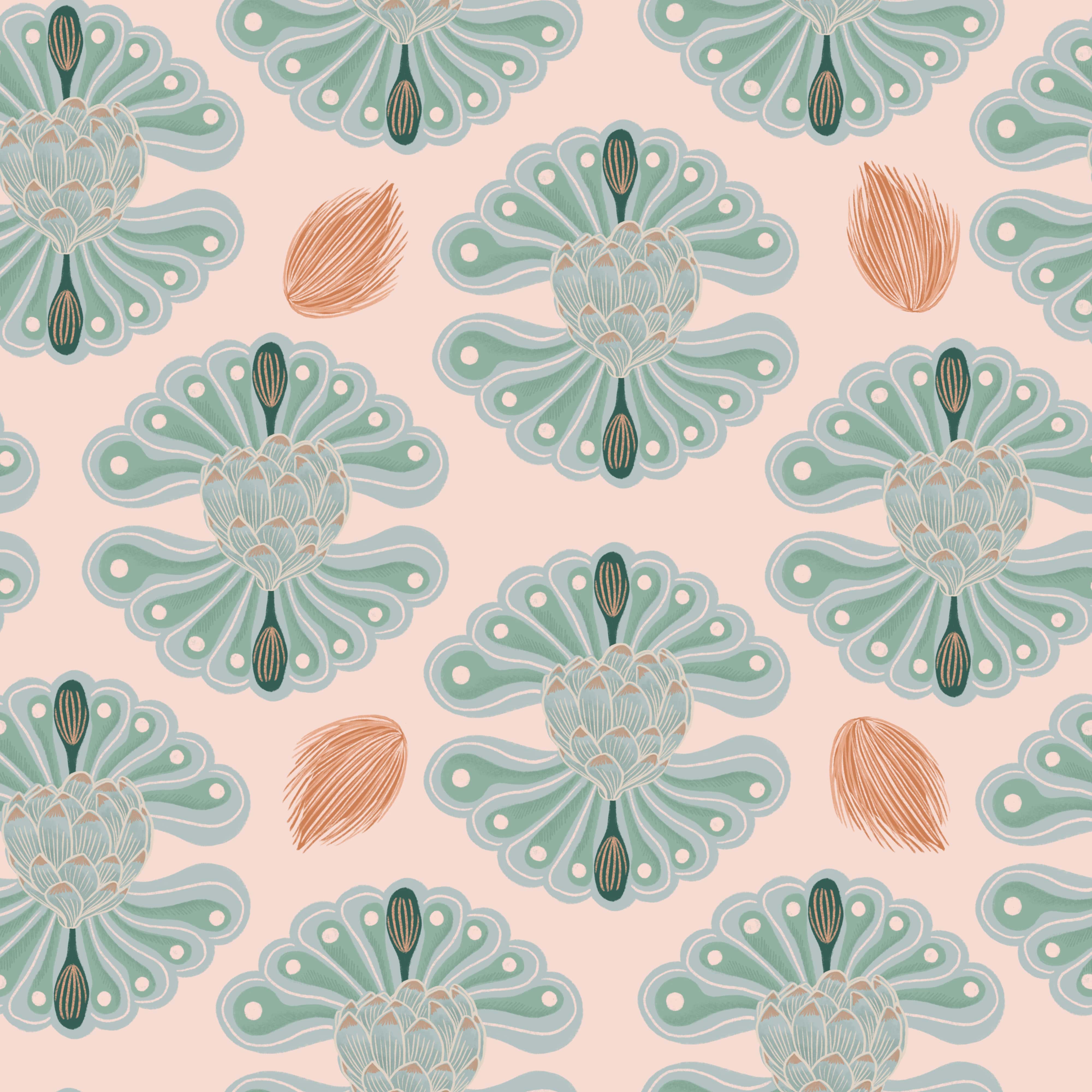 Bio Stoff  -  Hawaiian Breeze Flower  - LilleSelection, rosa, Frühling, Sommer, Floral & Blumen
