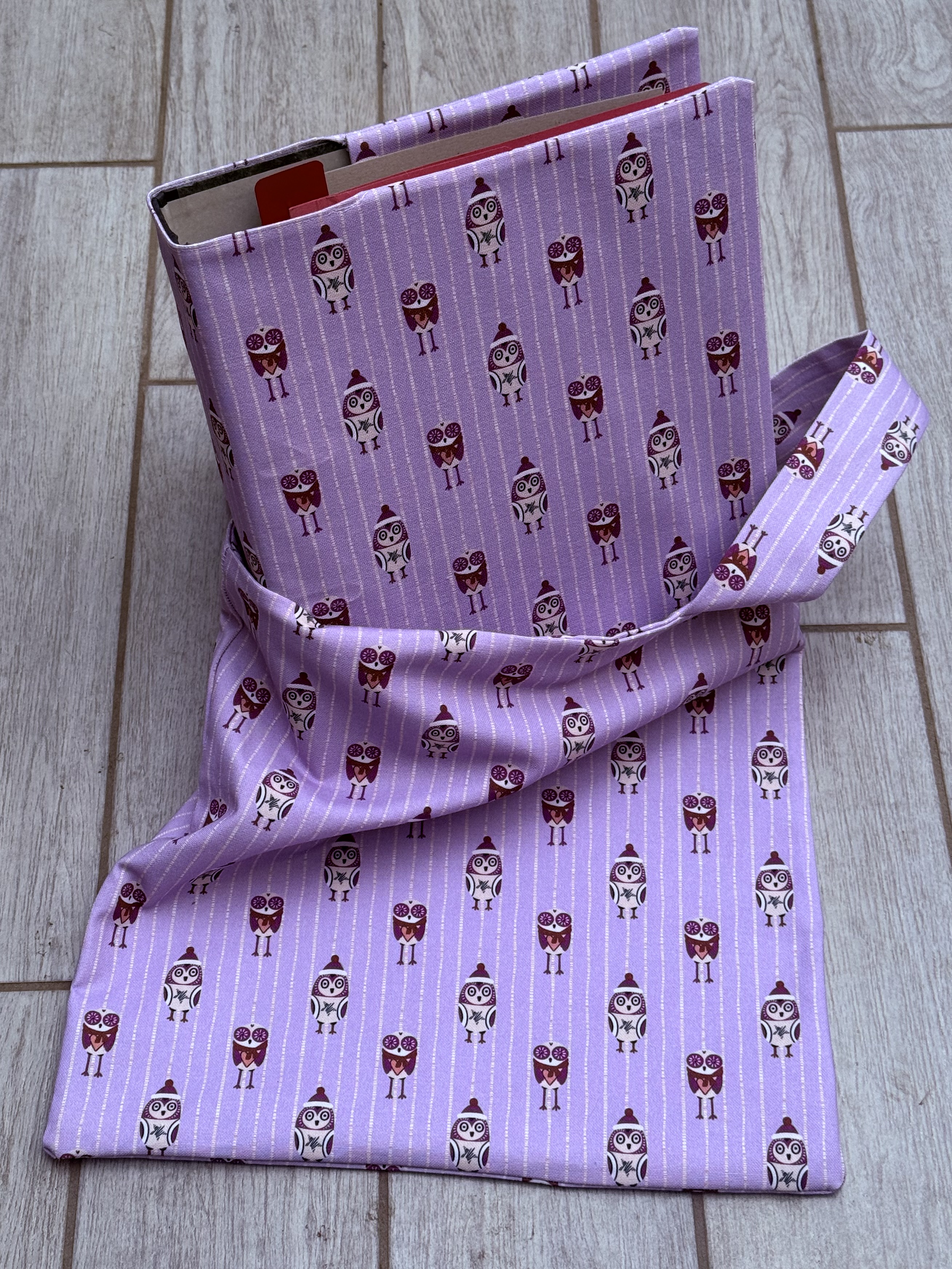 Organic Fabric - Owls purple