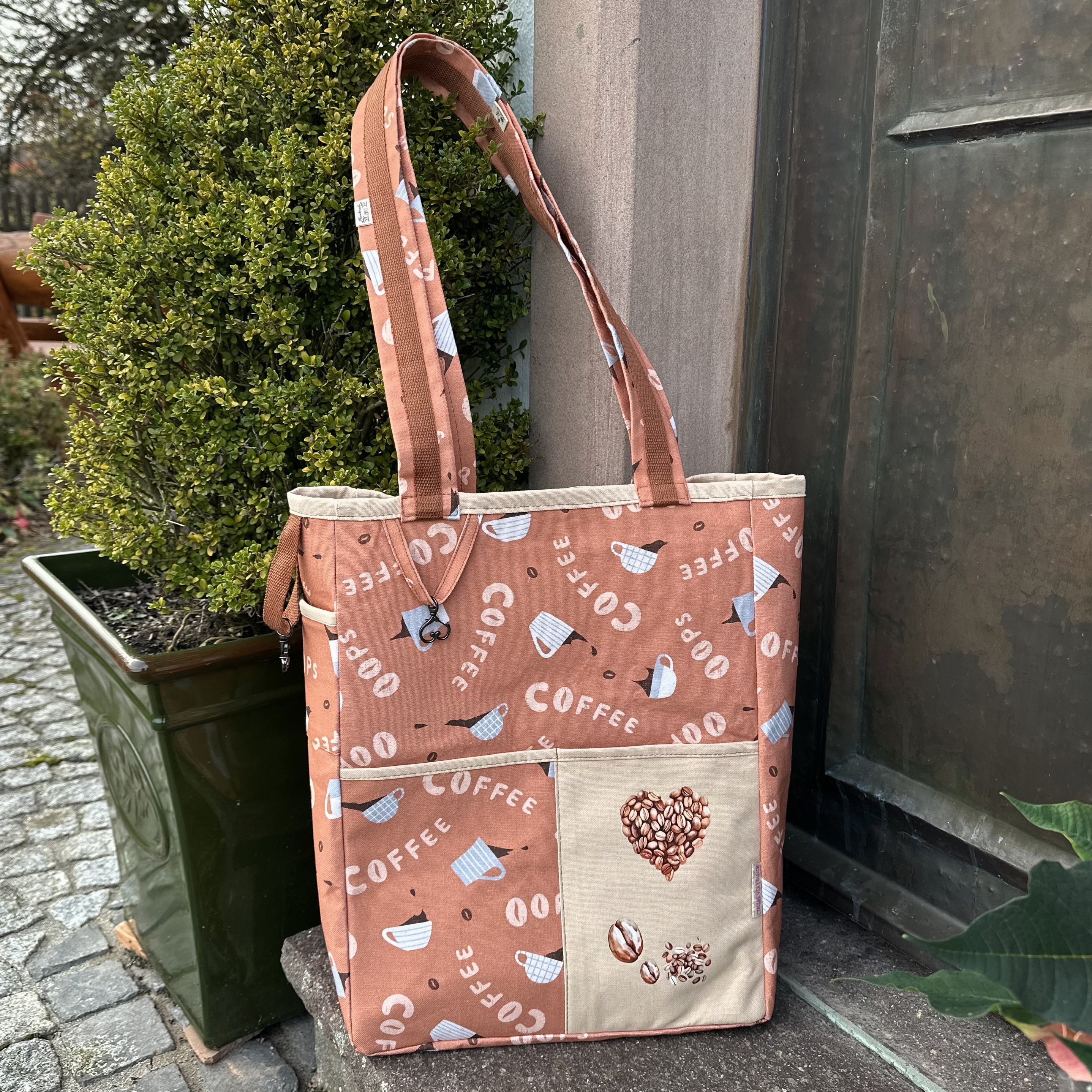 Organic Fabric - Oops Coffee Orange 