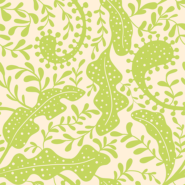 Bio Stoff  - Tropical Leaves grün