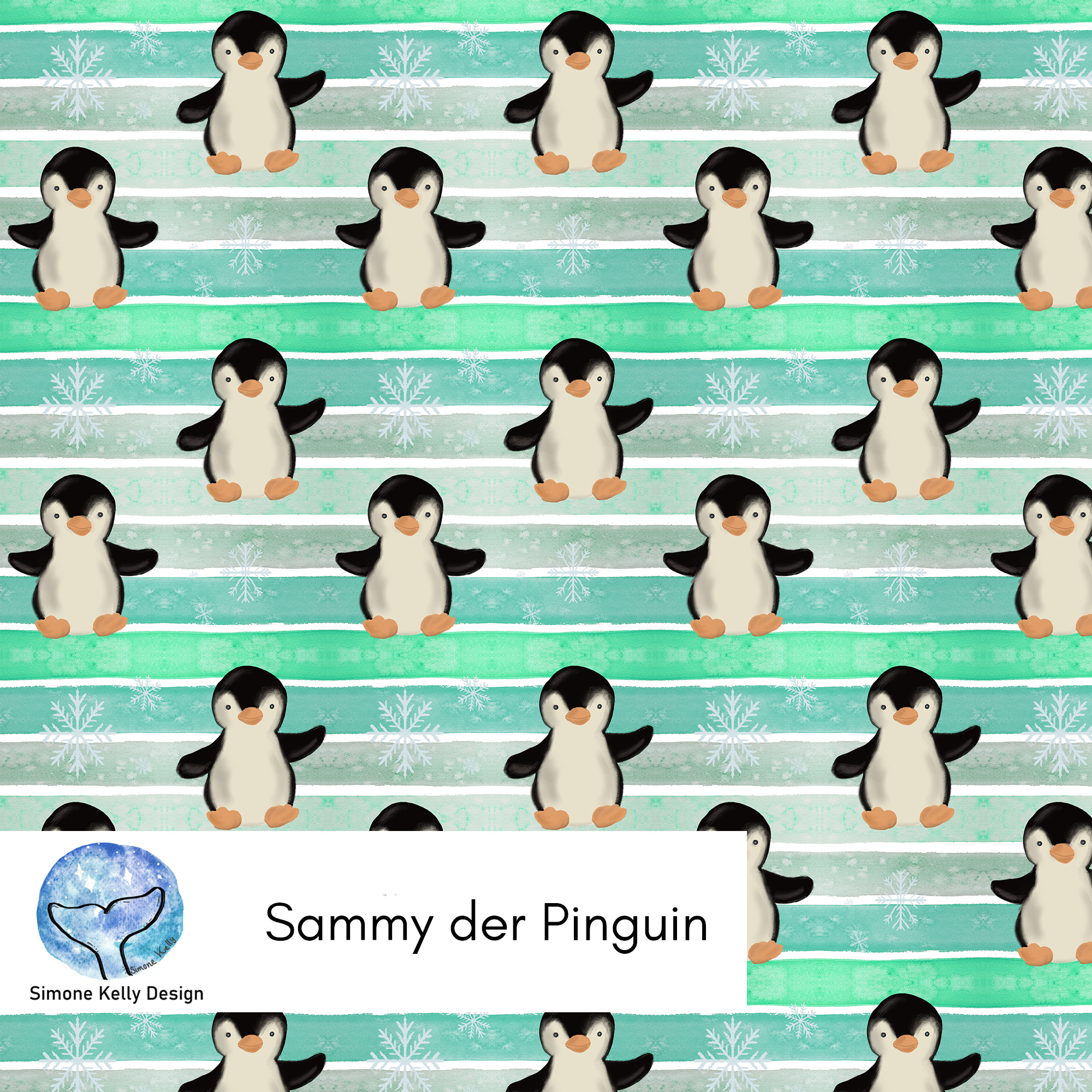 Sammy der Pinguin Allover Mint
