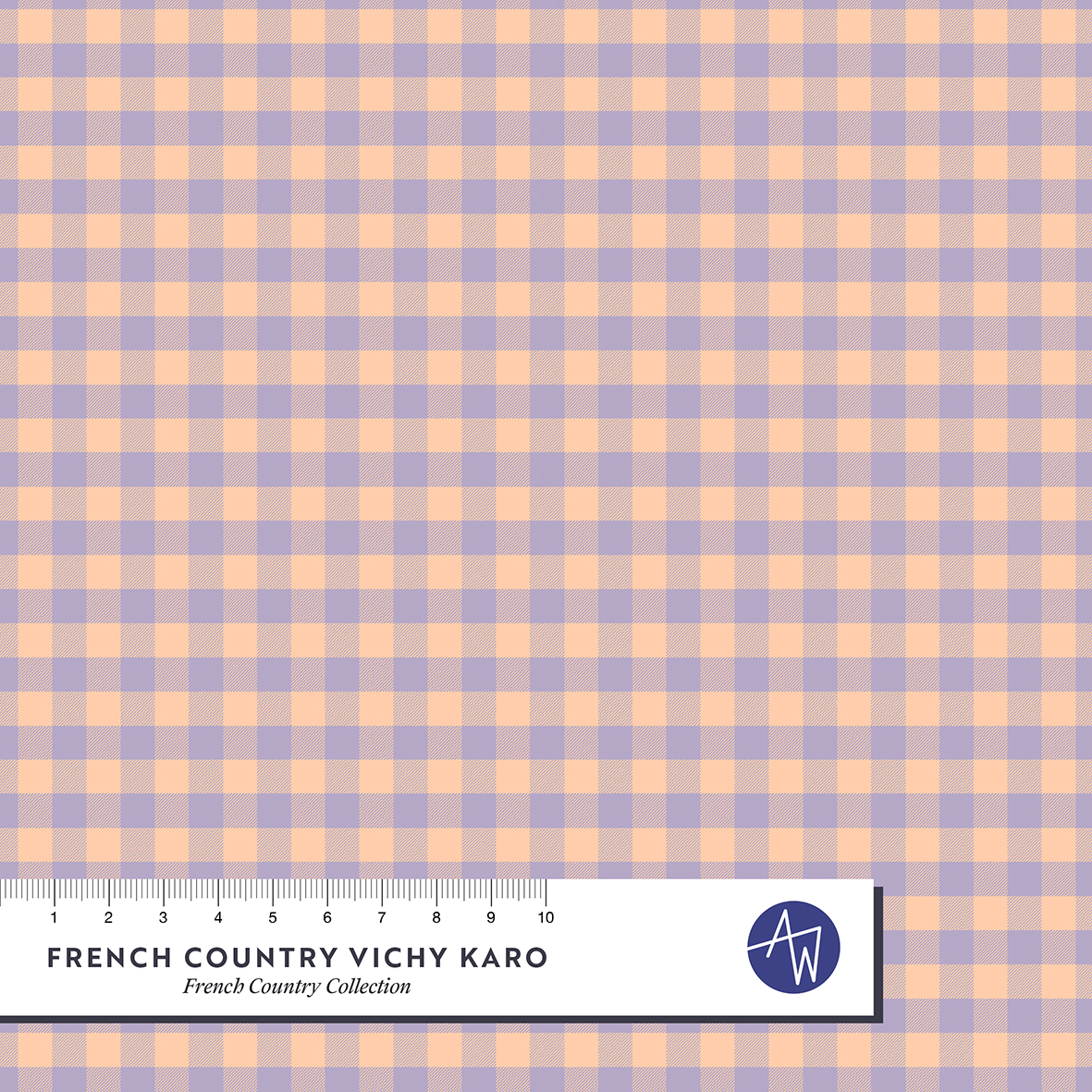 Bio Stoff  -  French Country Vichy - AlexandraWeise, Kariert, lila