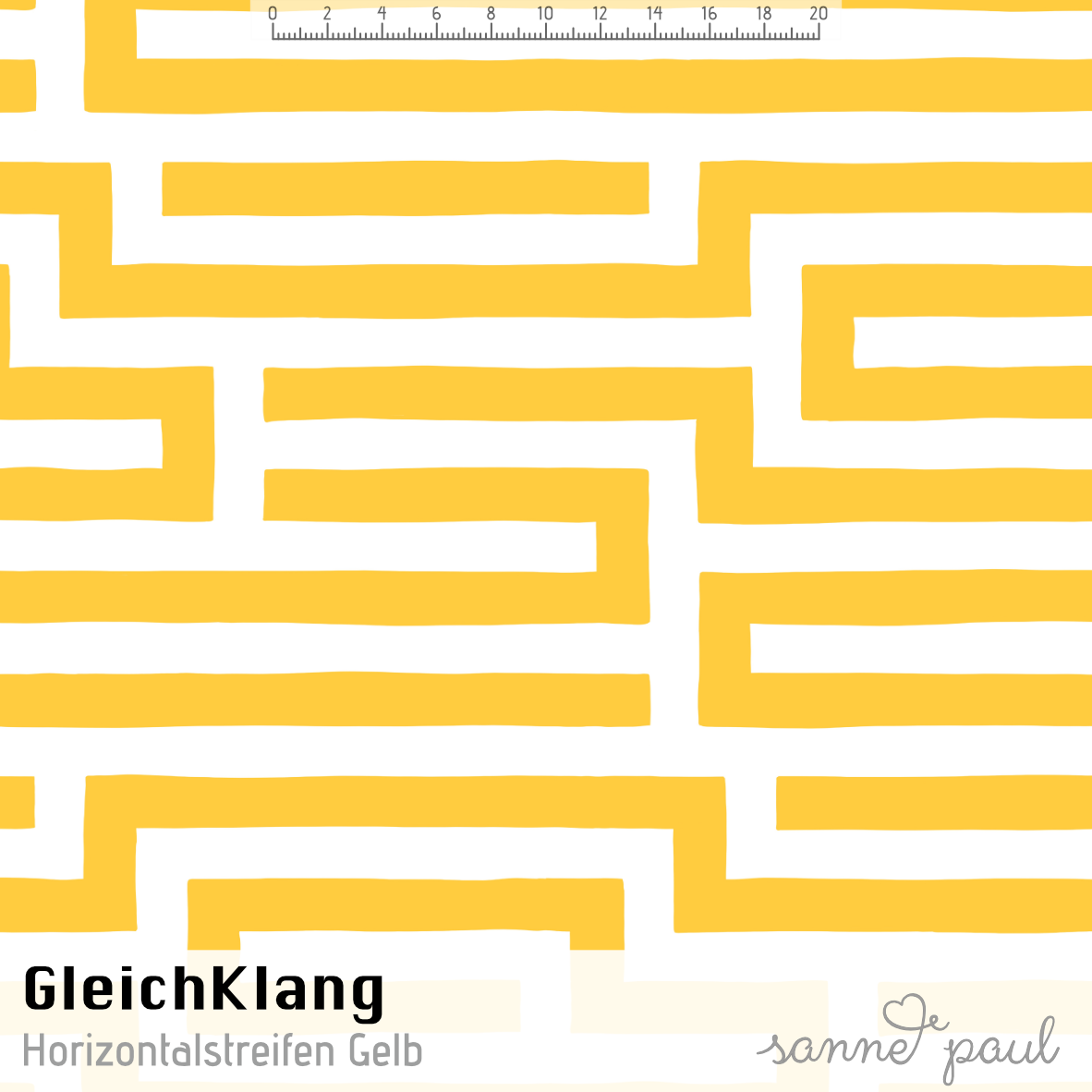 Bio Stoff - Gleichklang Horizontalstreifen gelb