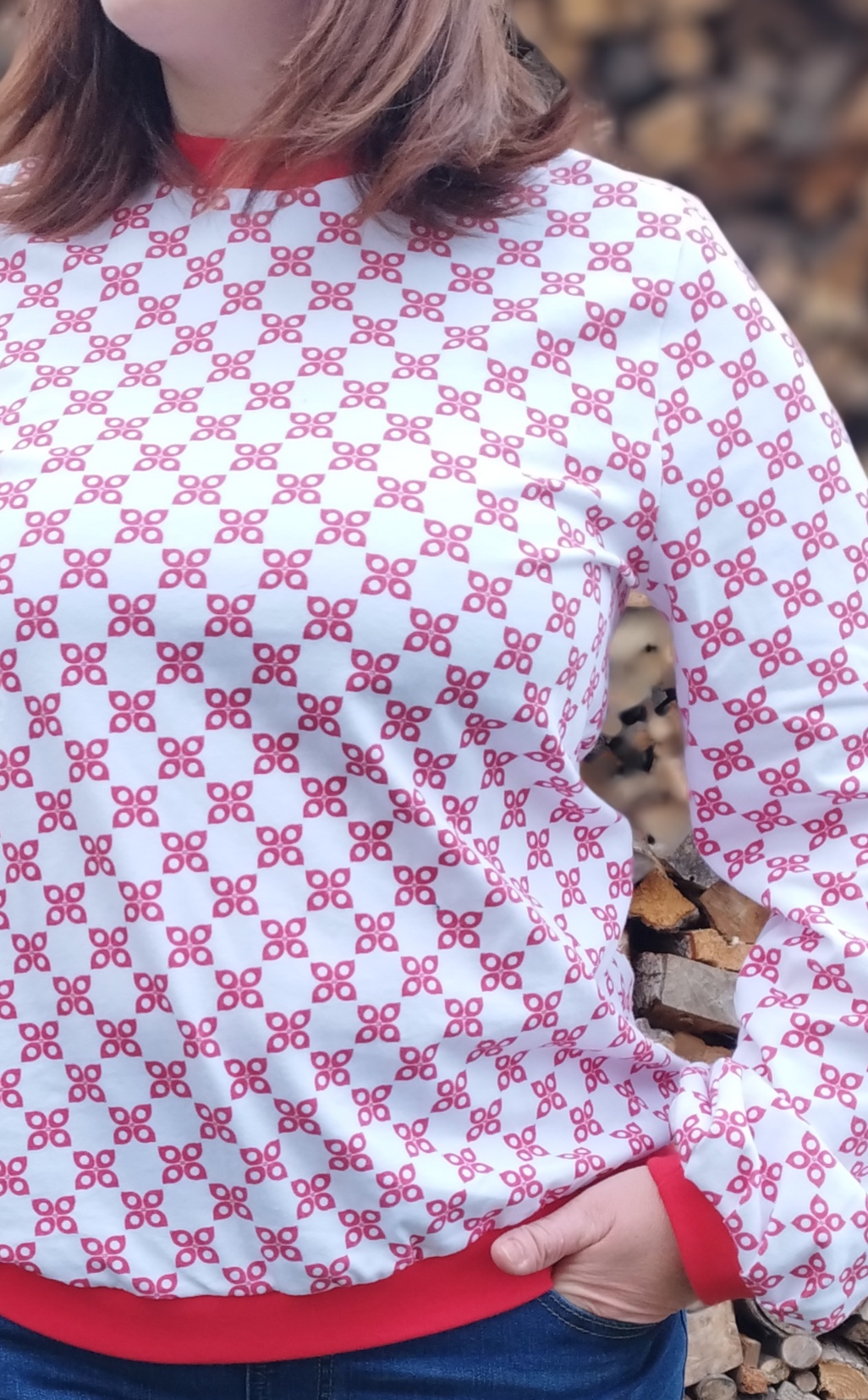 Bio Stoff - Winterblüten schwarz