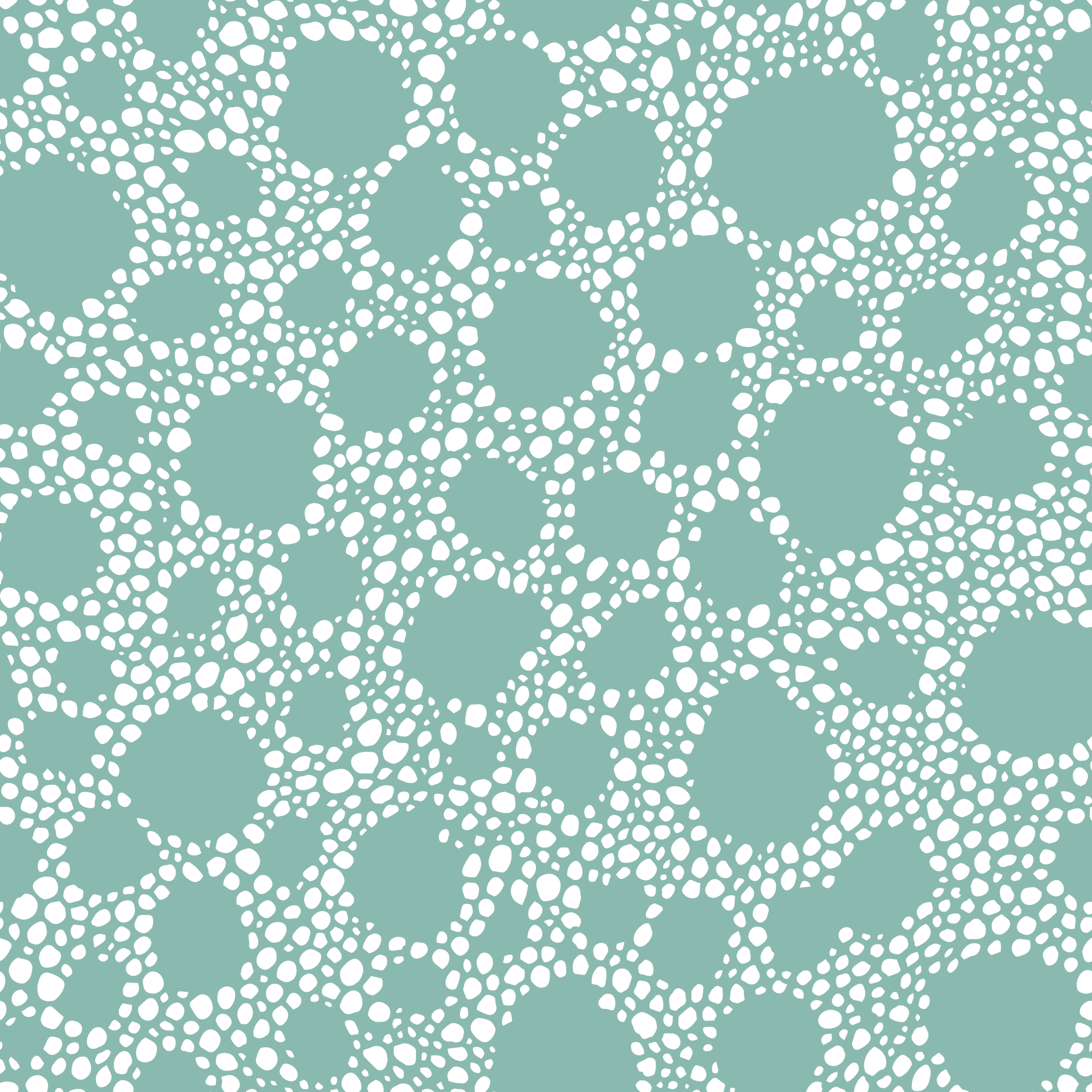 Bio Stoff - Pebbles Tuerkis von Andrea Muehlbauer in türkis
