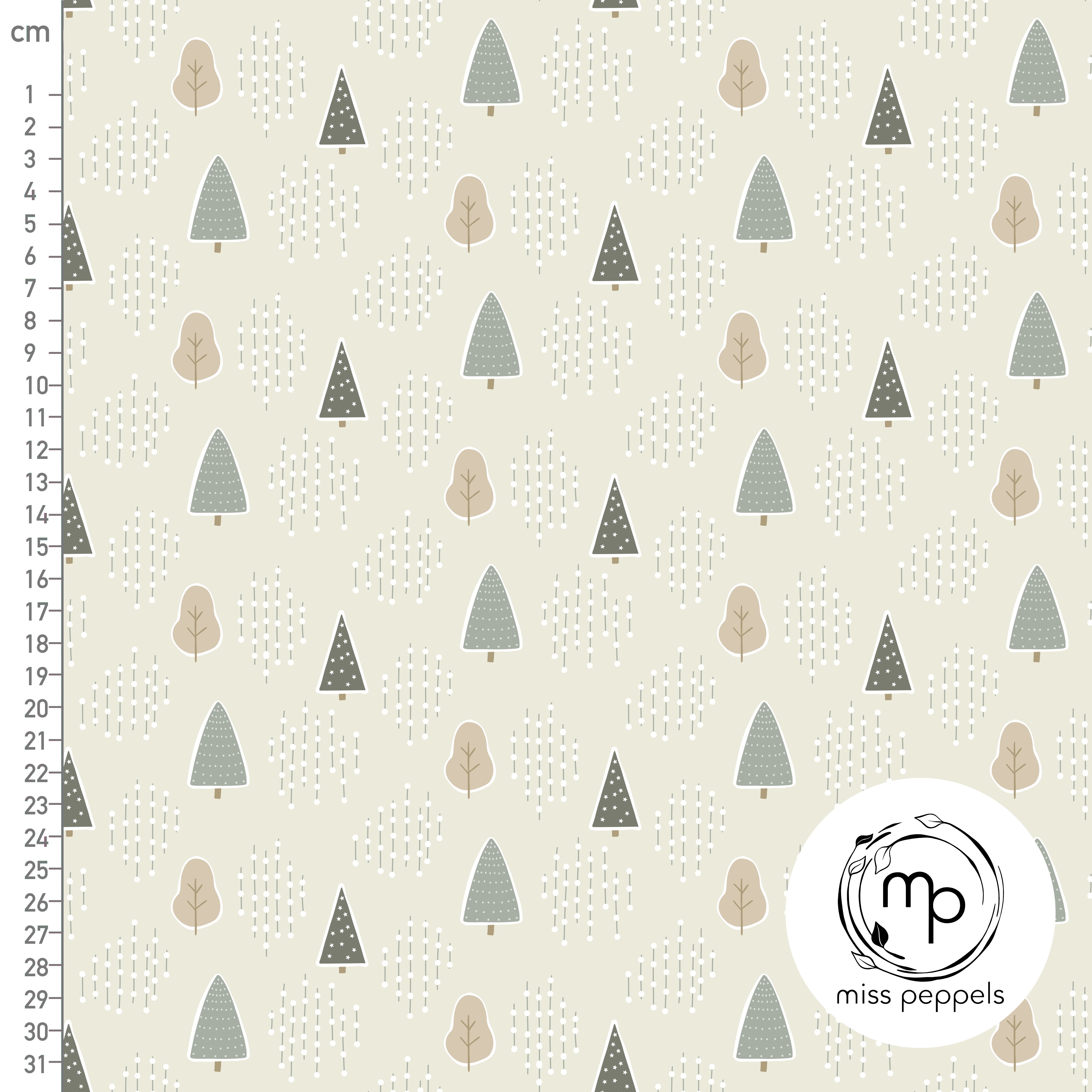 Bio Webware Stoff - Tannen Wald beige - misspeppels, Tiere, Kinder, beige, 100% Bio-Baumwolle Bio Webware Stoff - Tannen Wald beige - misspeppels, Tiere, Kinder, beige, 100% Bio-Baumwolle