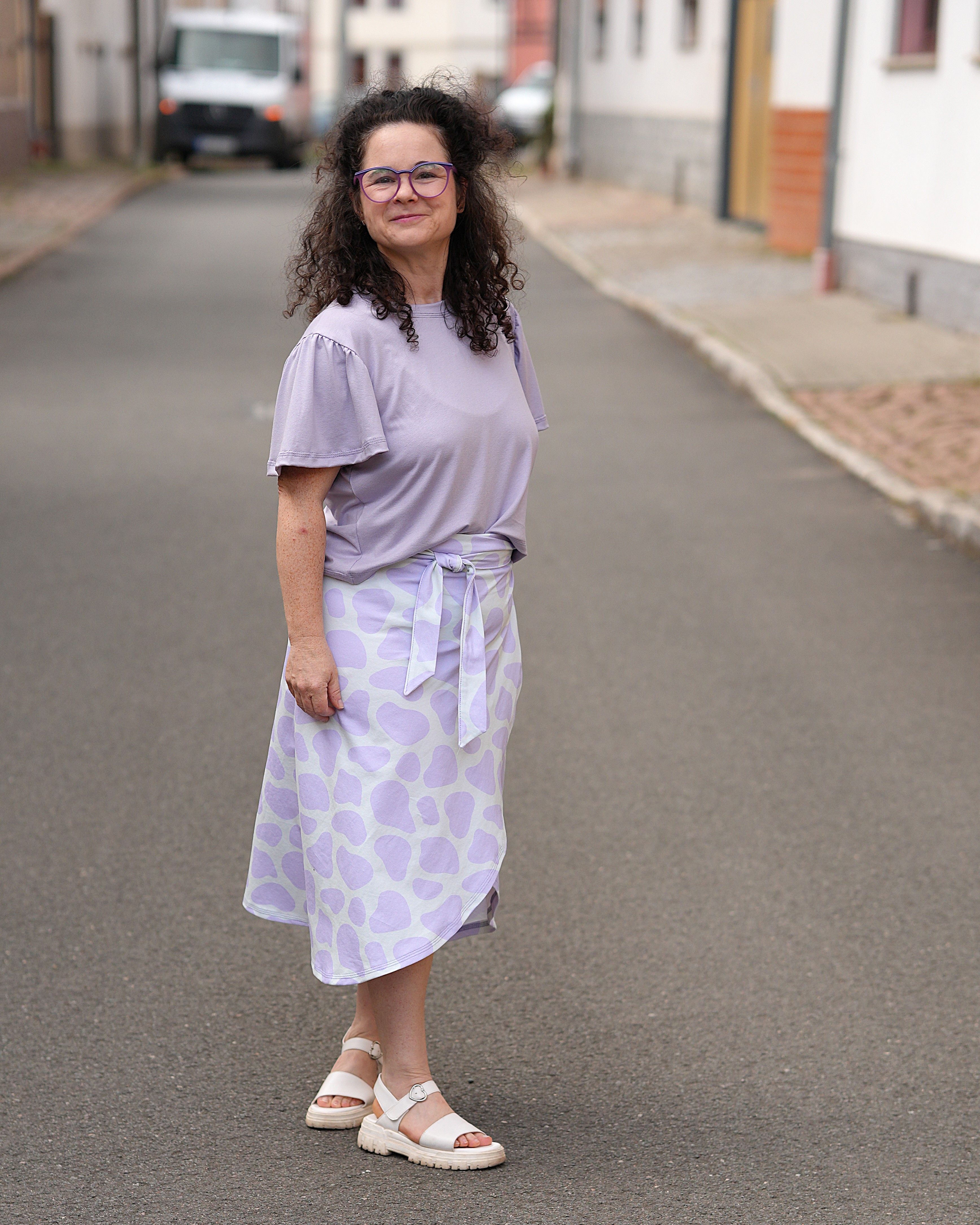 Organic fabric - Kuhflecken purple