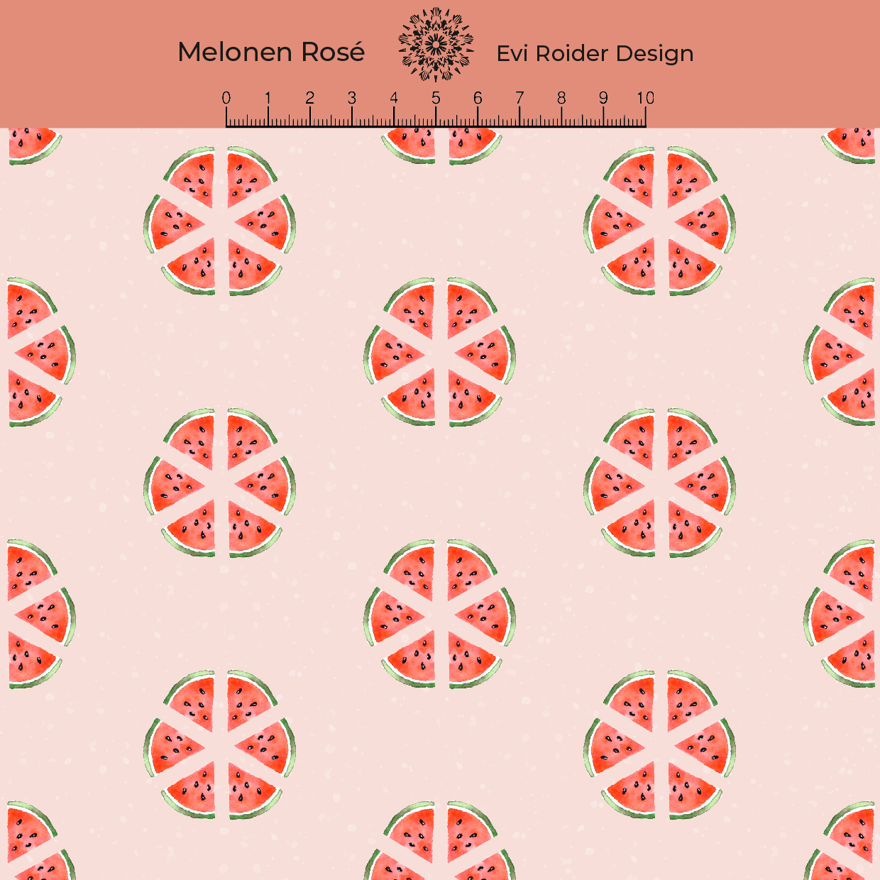 Bio Stoff  -  Melone  - EviRoiderDesign, rosa, Obst & Gemüse