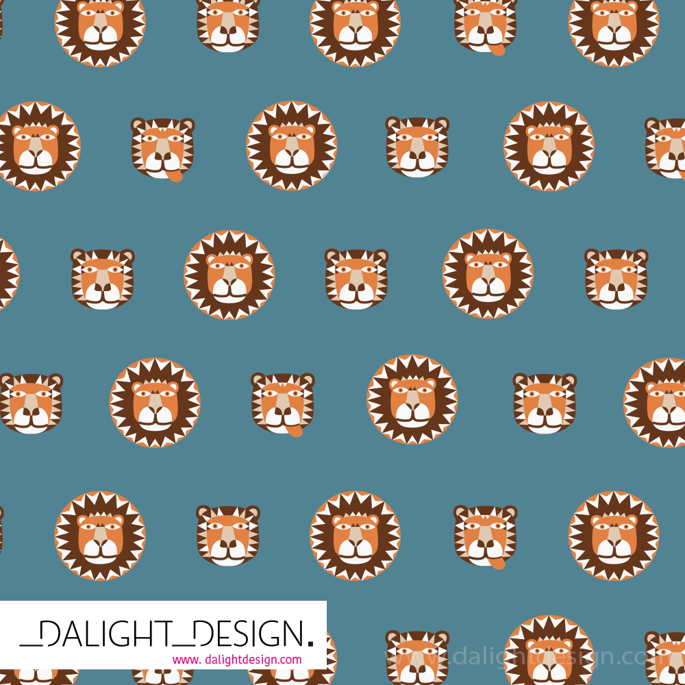 Bio Webware Stoff - Tiger und Löwe petrol - DalightDesign, Tiere, petrol, 100% Bio-Baumwolle Bio Webware Stoff - Tiger und Löwe petrol - DalightDesign, Tiere, petrol, 100% Bio-Baumwolle