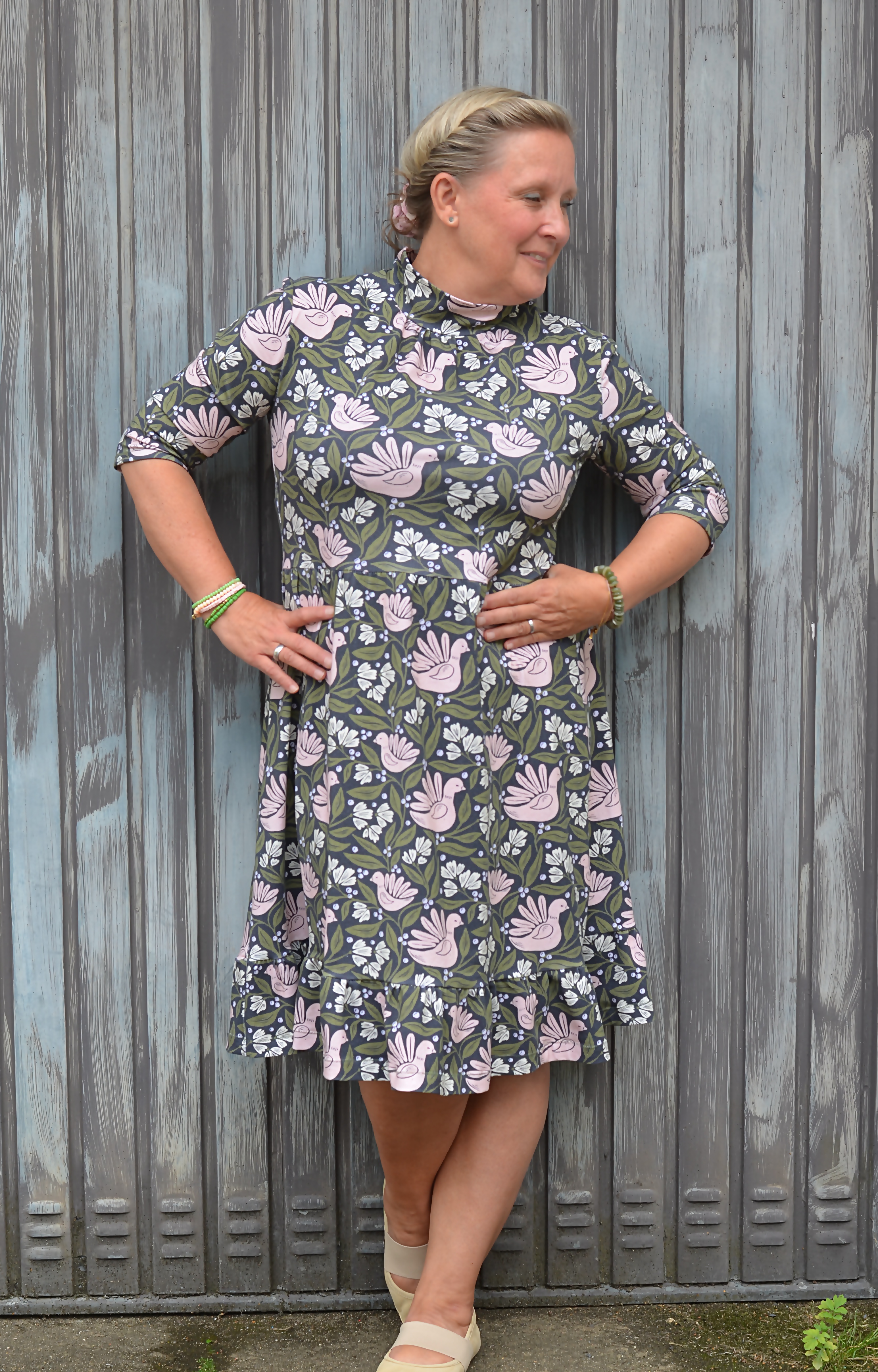 Organic fabric  - Birds of Paradise night