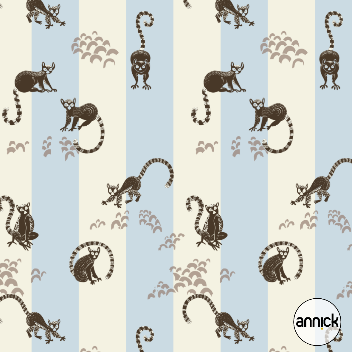 Bio Summersweat Stoff - Jungle Adventure Lemurs Sky Blue - Annick, blau, Tiere Breite 150 cm Bio Summersweat Stoff - Jungle Adventure Lemurs Sky Blue - Annick, blau, Tiere Breite 150 cm