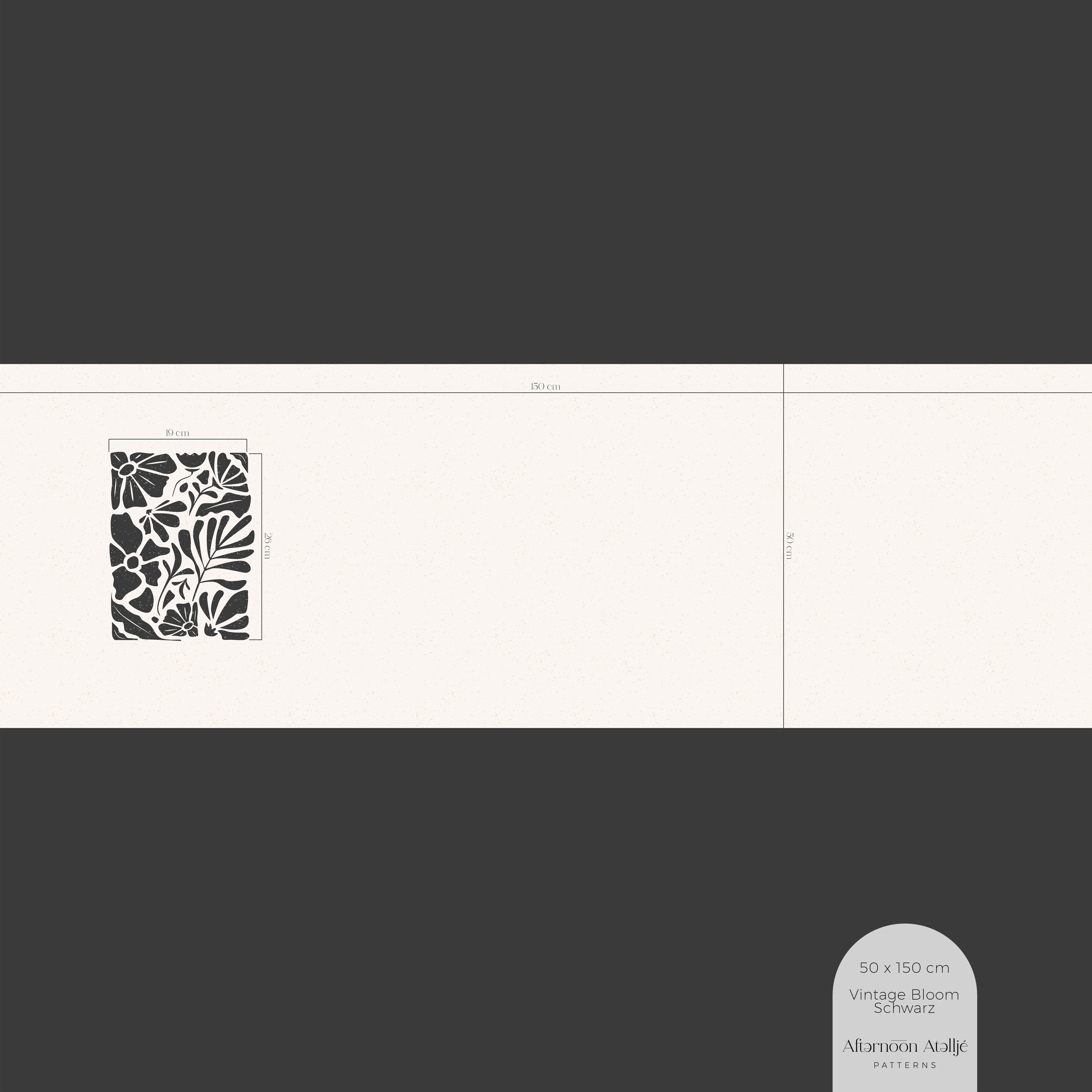 Bio Summersweat Stoff - 50 cm Panel Vintage Bloom Schwarz - AfternoonAtellje, creme, Floral & Blumen, Abstract, Breite 150 cm Bio Summersweat Stoff - 50 cm Panel Vintage Bloom Schwarz - AfternoonAtellje, creme, Floral & Blumen, Abstract, Breite 150 cm