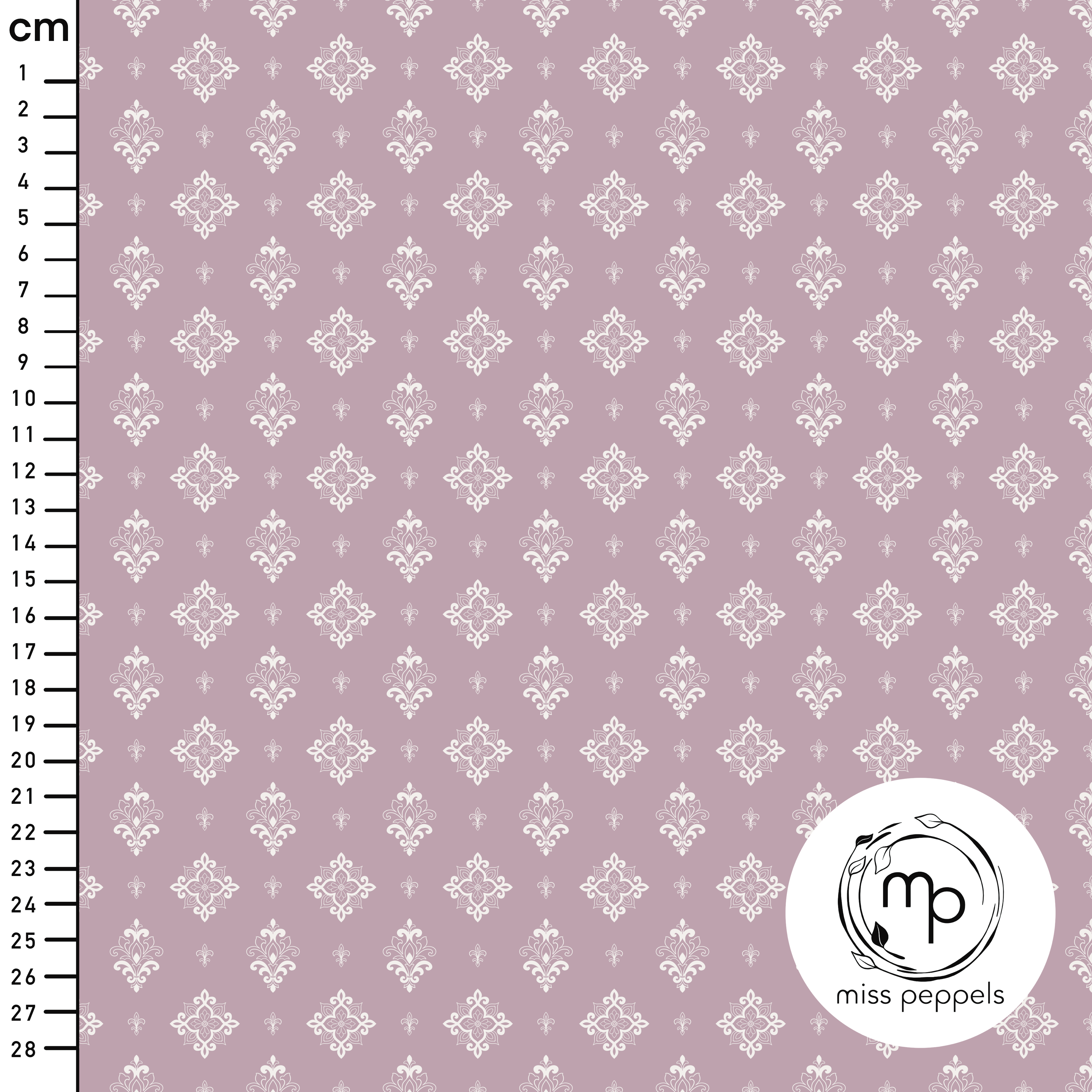 Bio Stoff - Zarte Ornamente mauve