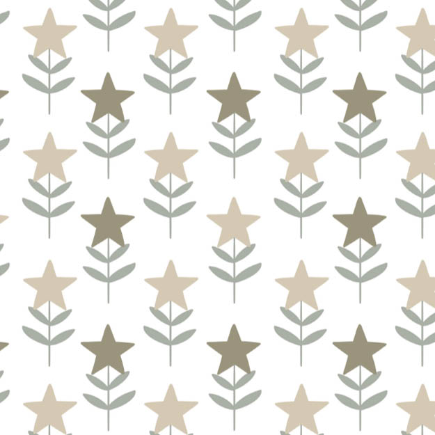 Bio Stoff - Stern Blumen beige - misspeppels