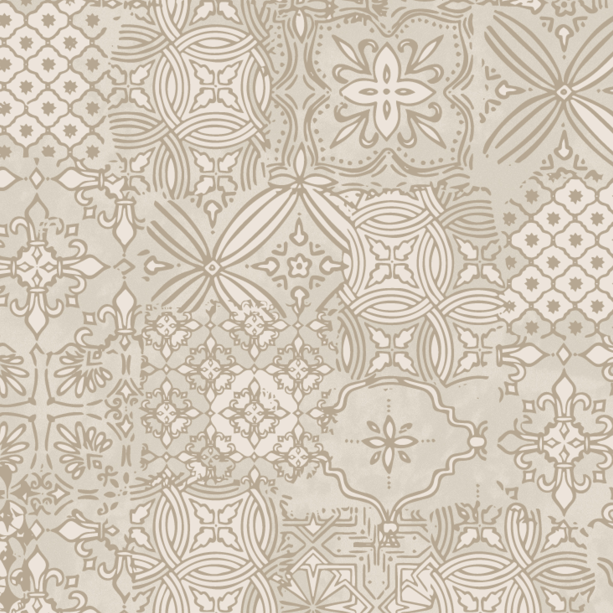 Organic fabric  - Alte Fliesen Mustermix beige