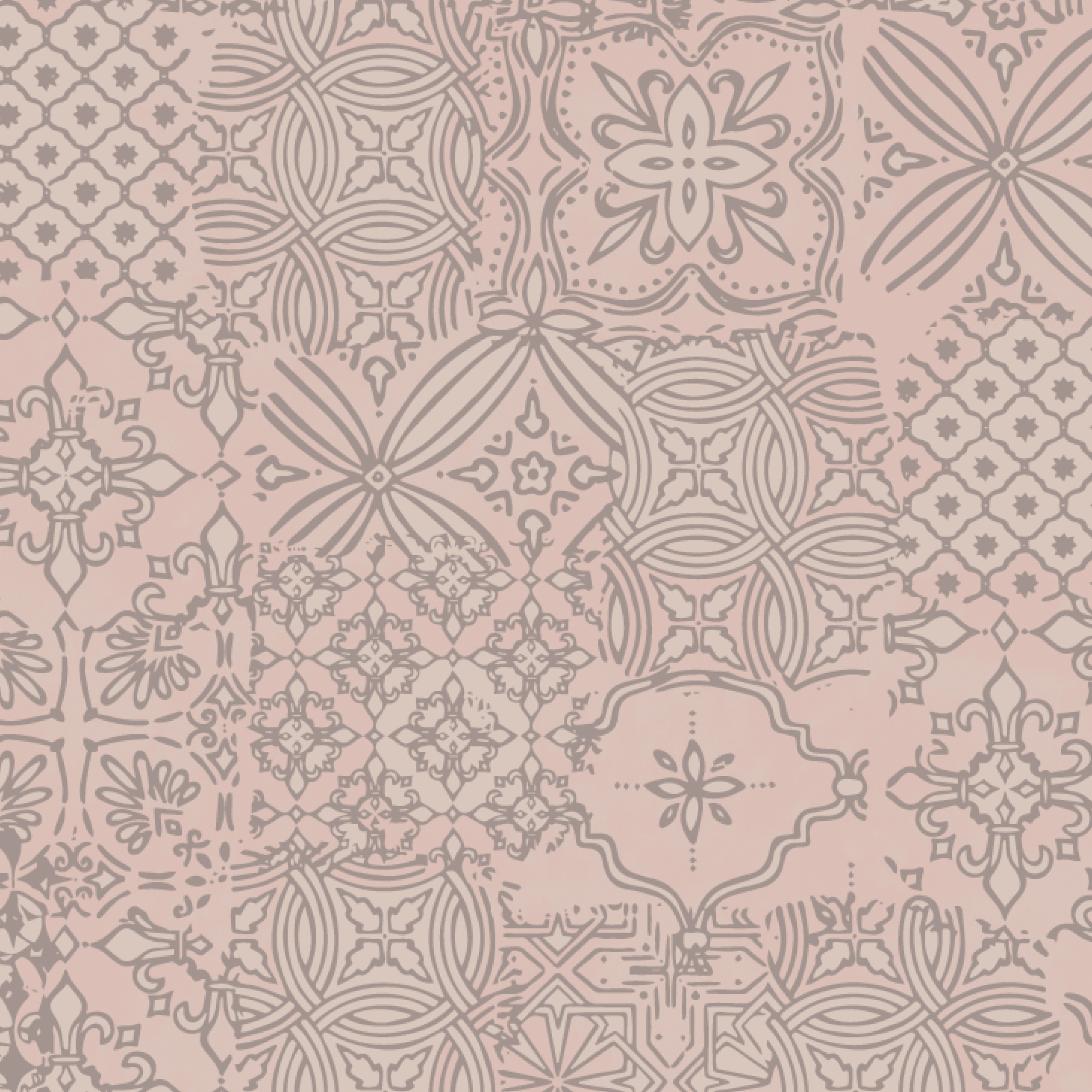 Ogranic fabric - Alte Fliesen Mustermix pink