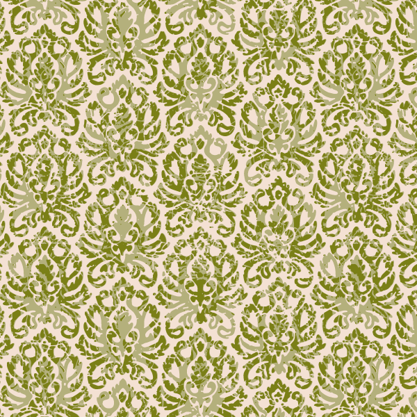 Organic fabric - Rustic Damask green