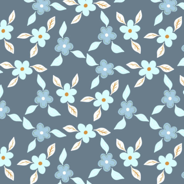 Organic fabric - Blumen blue - misspeppels