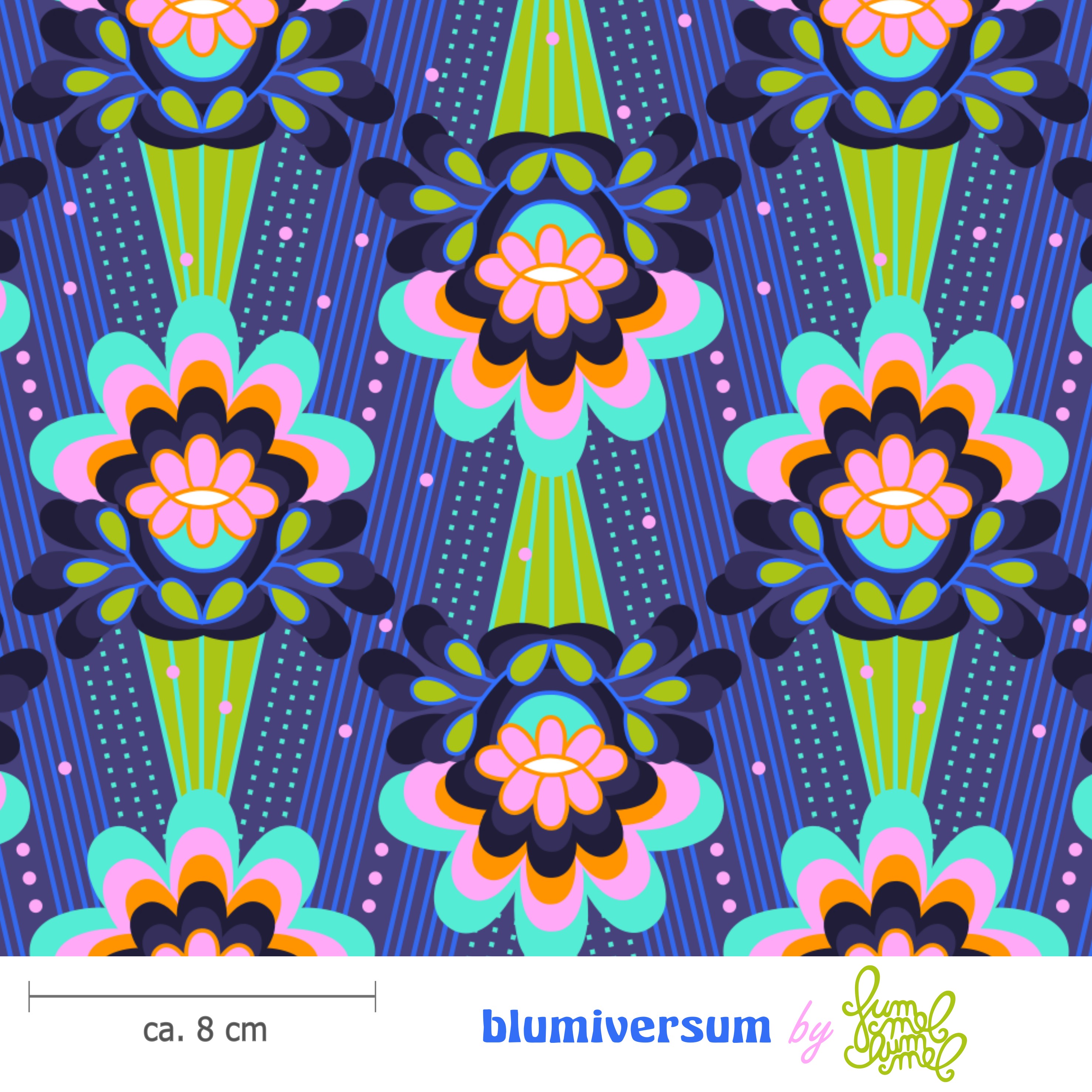 Bio Summersweat Stoff - Blumiversum - Fummelhummel, bunt, Floral & Blumen, Breite 150 cm Bio Summersweat Stoff - Blumiversum - Fummelhummel, bunt, Floral & Blumen, Breite 150 cm