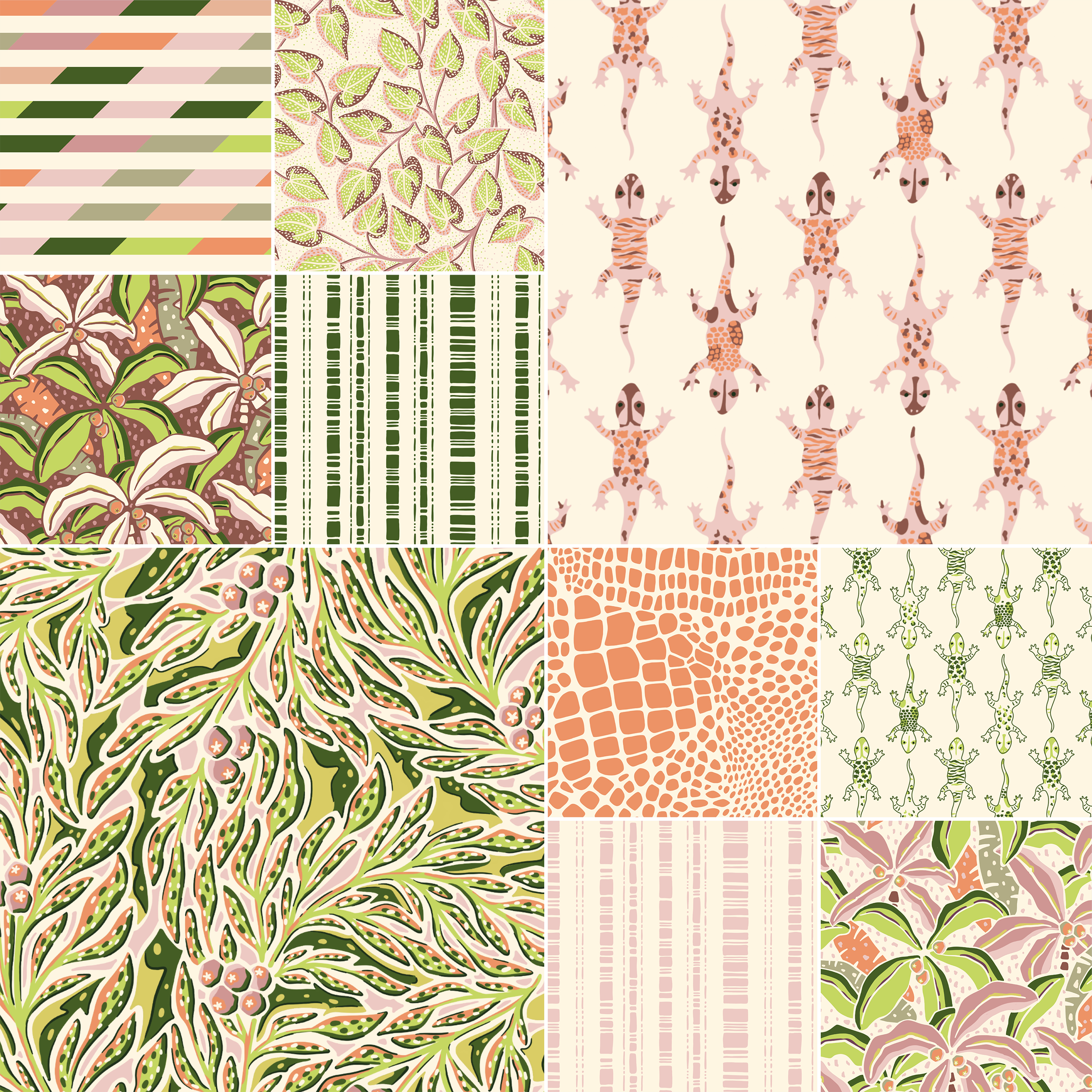 Organic fabric  - Neo Tropica streifen colorful