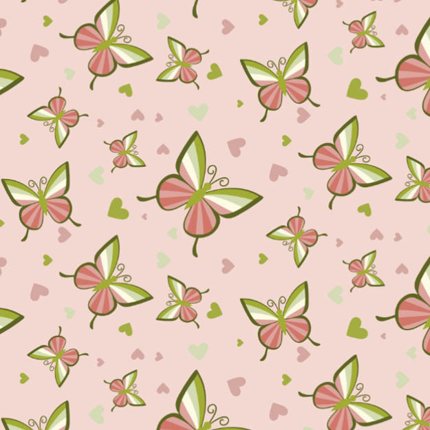 Bio Stoff - Schmetterlinge Fliegen pink - misspeppels