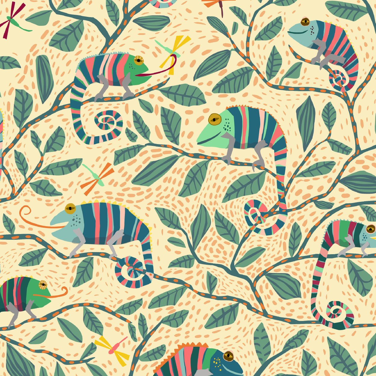 Bio Stoff  -  Chameleon Family gelb
