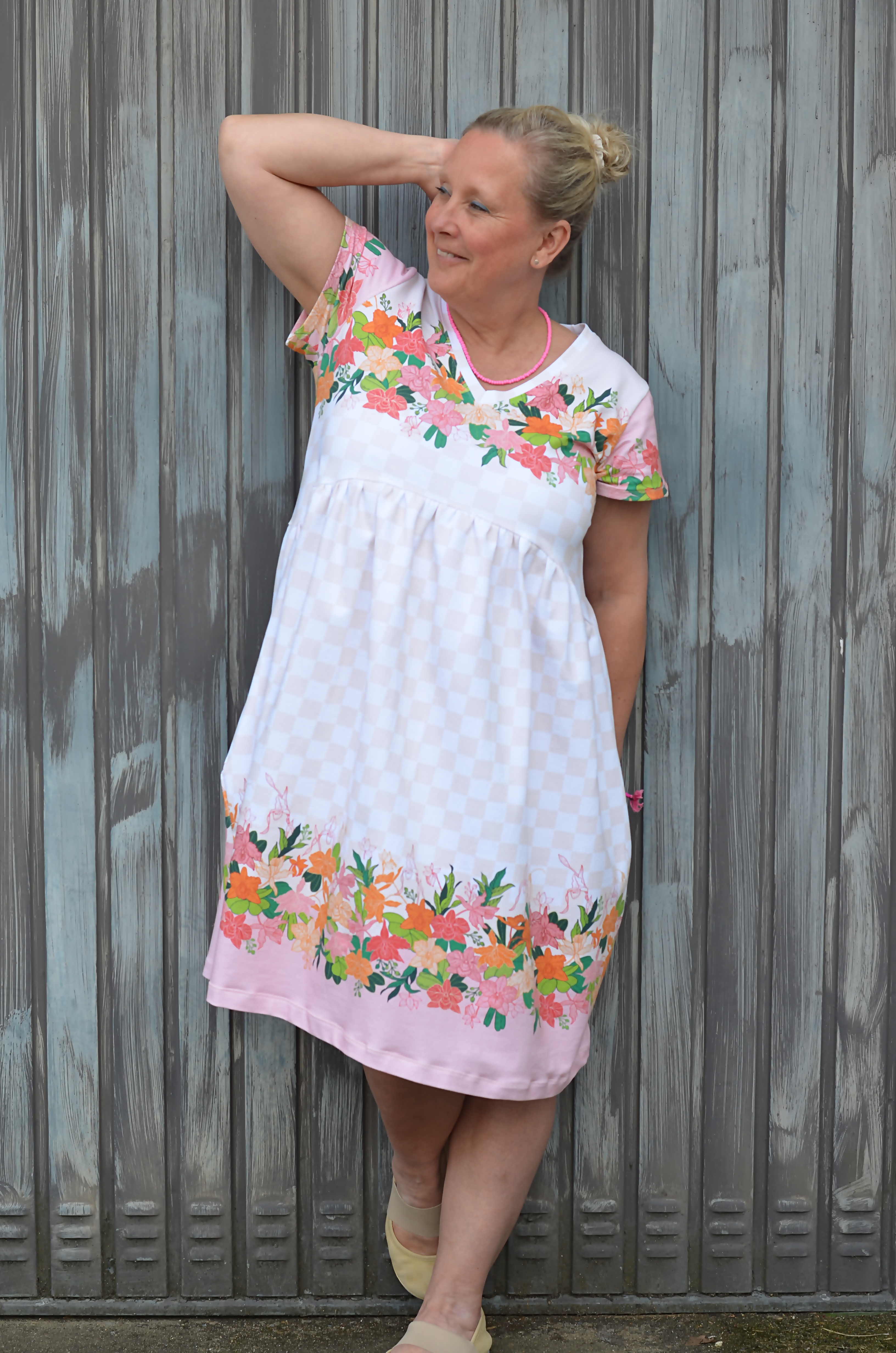 Bio Stoff  - Orchideenliebe Poesie Bordüre