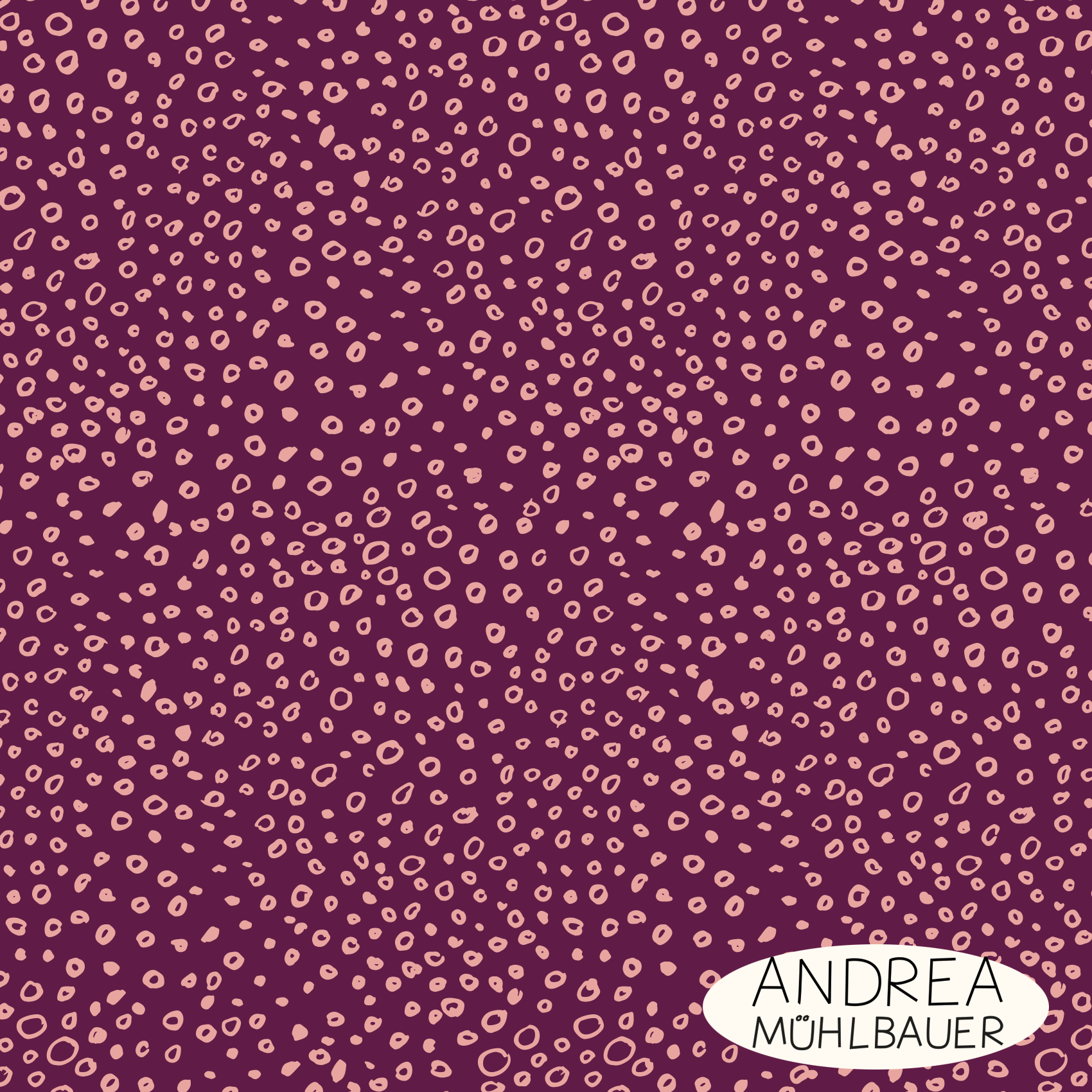 Bio Stoff - Animalprint Gecko Brombeer von Andrea Muehlbauer in lila
